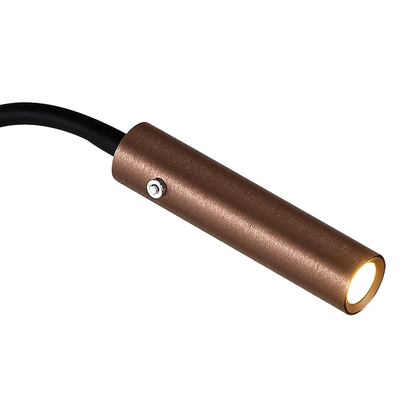 Clifton Table Lamp, 1 Light Adjustable Switched, 1 x 7W LED, 3000K, 436lm, Black and Satin Copper, 3yrs Warranty