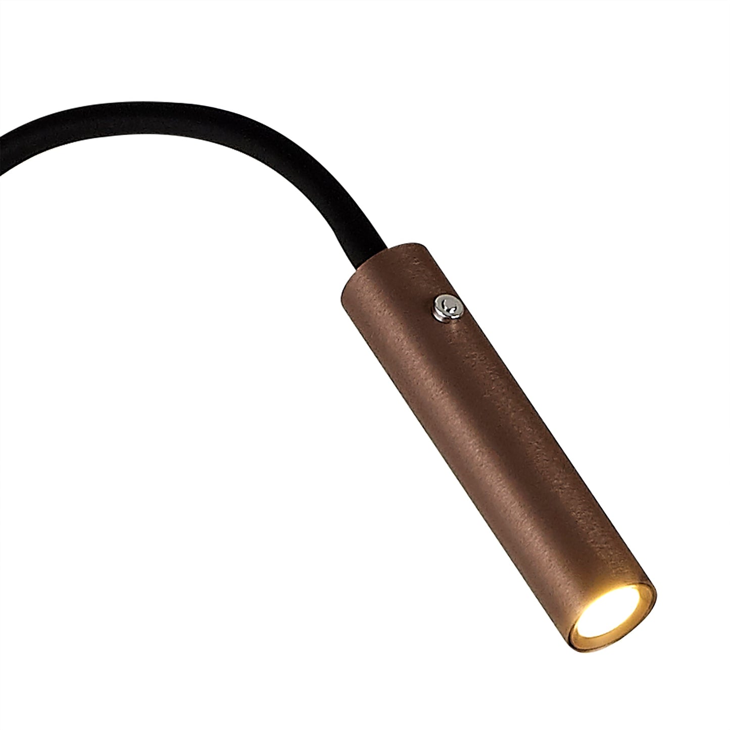 Clifton Floor Lamp, 1 Light Adjustable Switched, 1 x 7W LED, 3000K, 436lm, Black and Satin Copper, 3yrs Warranty