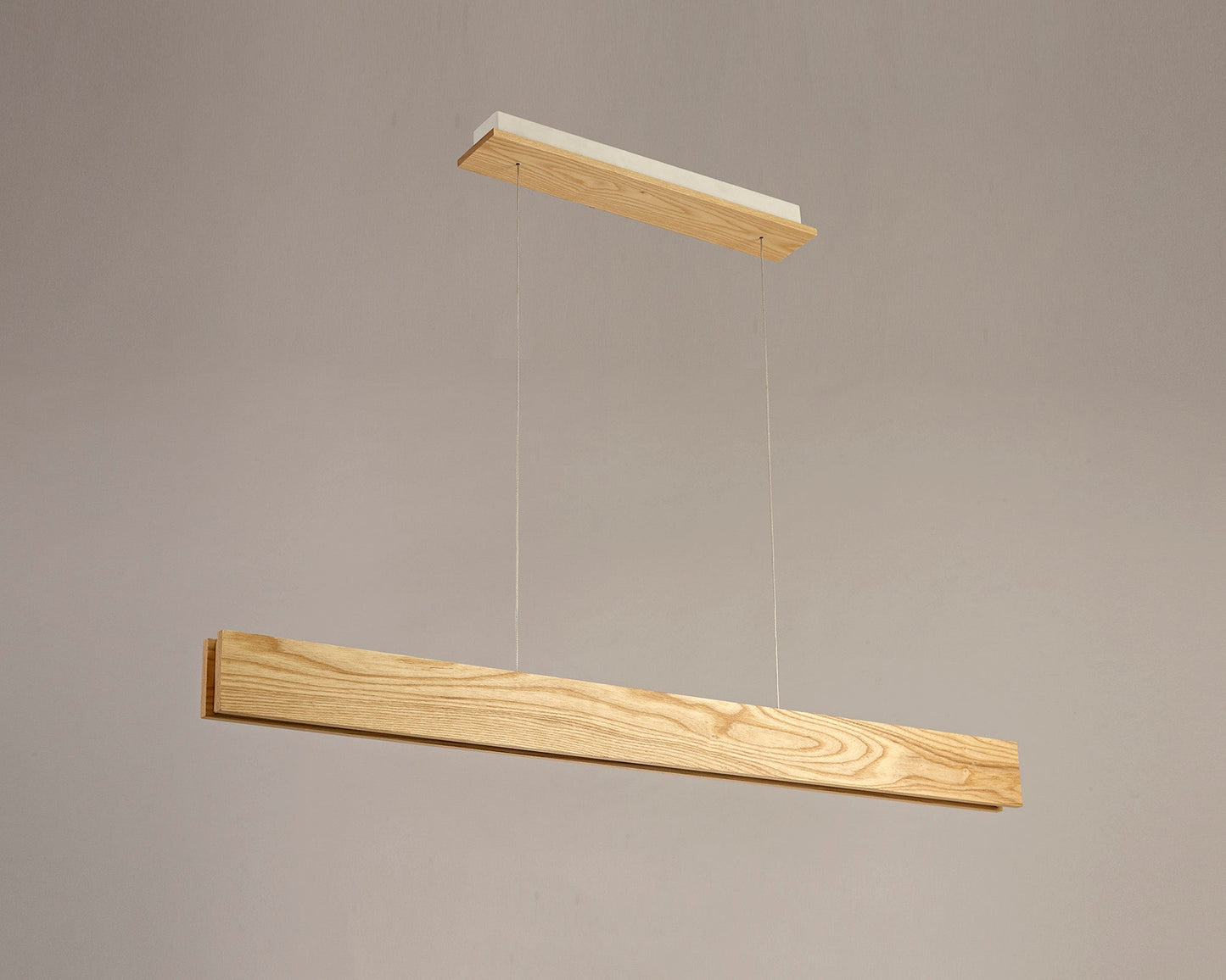Clutton Linear Pendant , 2 x 20W LED, 3000K, 1662lm, Oak, Matt White, 3yrs Warranty