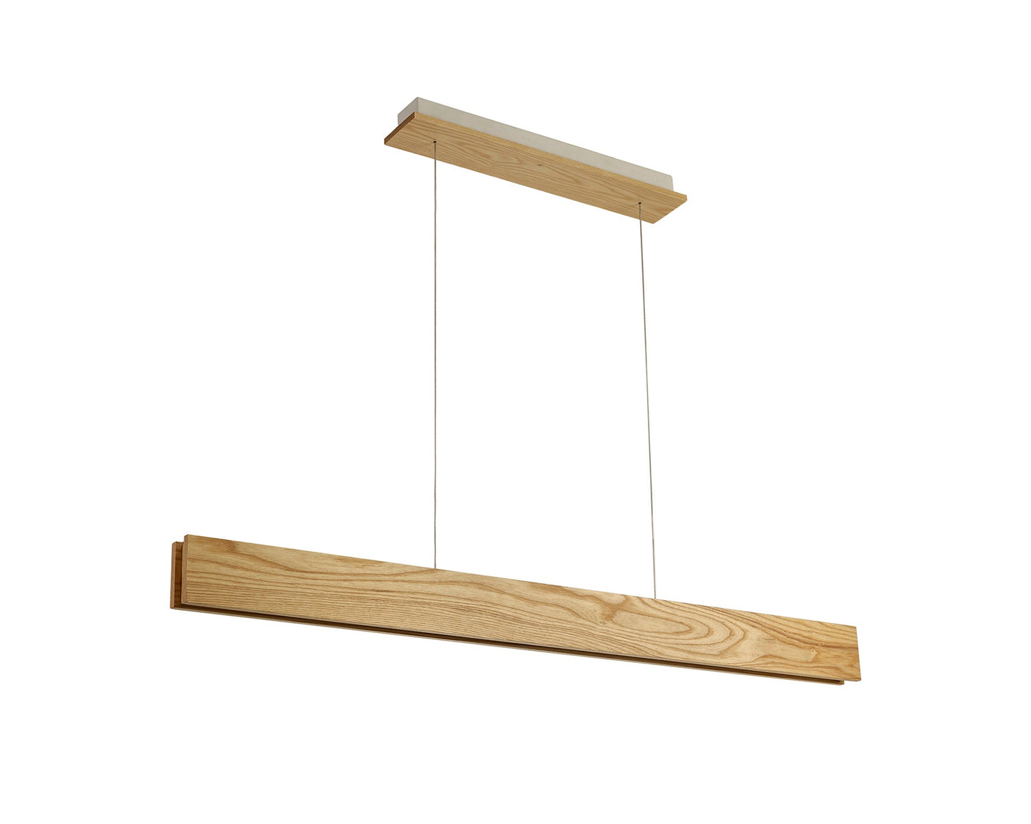 Clutton Linear Pendant , 2 x 20W LED, 3000K, 1662lm, Oak, Matt White, 3yrs Warranty