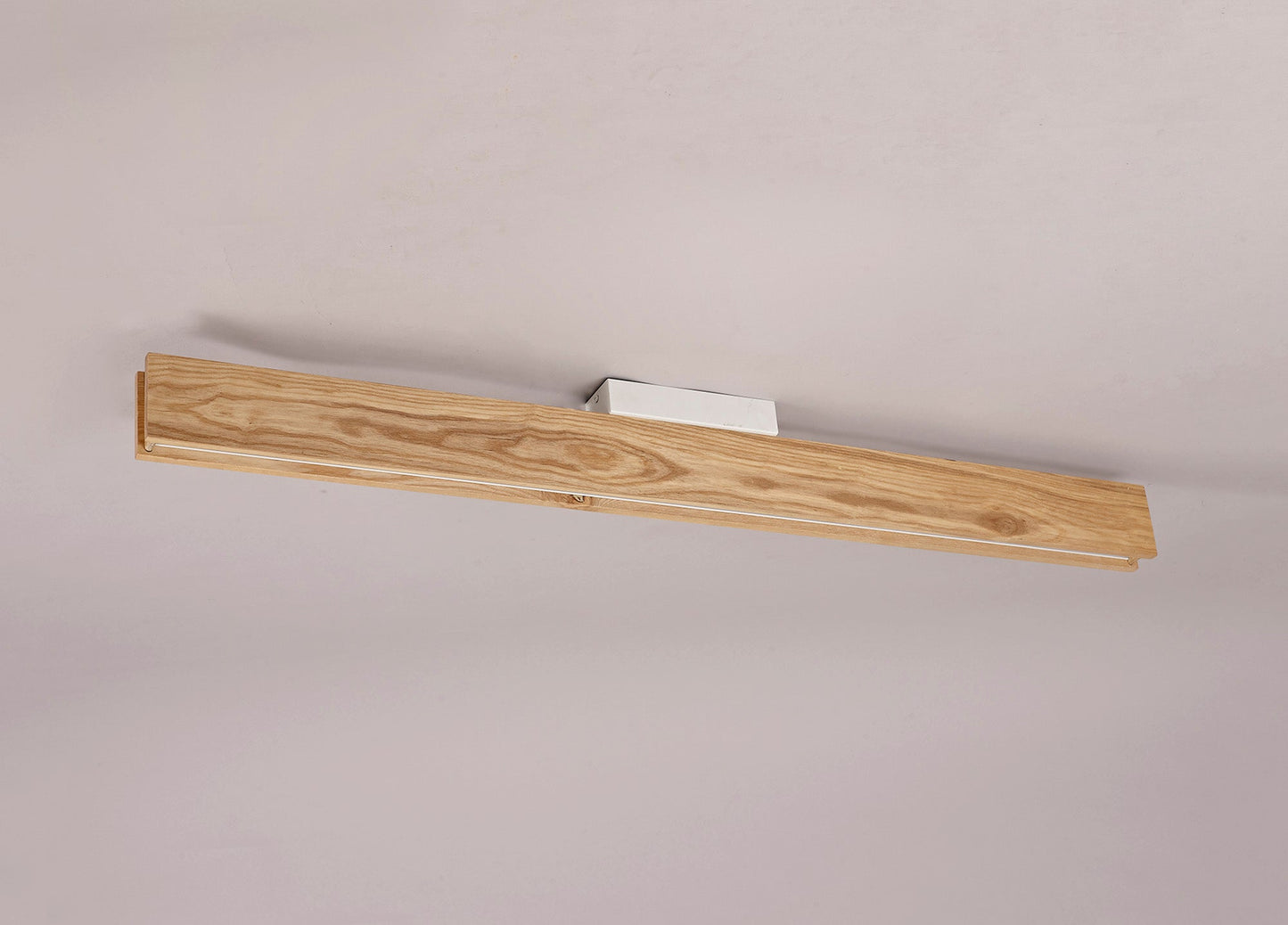 Clutton Ceiling, 2 x 18W LED, 3000K, 1528lm, Oak, Matt White, 3yrs Warranty