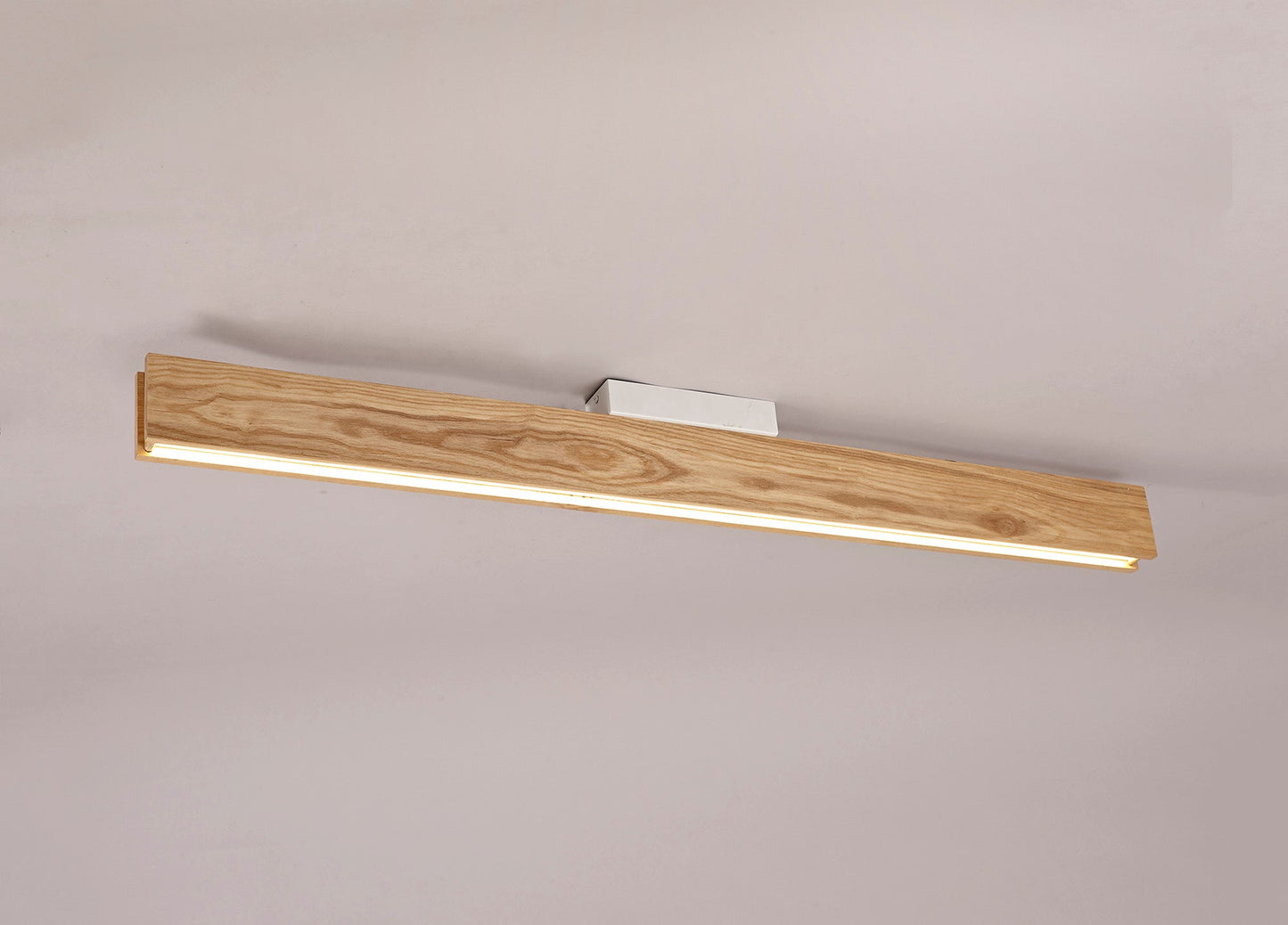 Clutton Ceiling, 2 x 18W LED, 3000K, 1528lm, Oak, Matt White, 3yrs Warranty