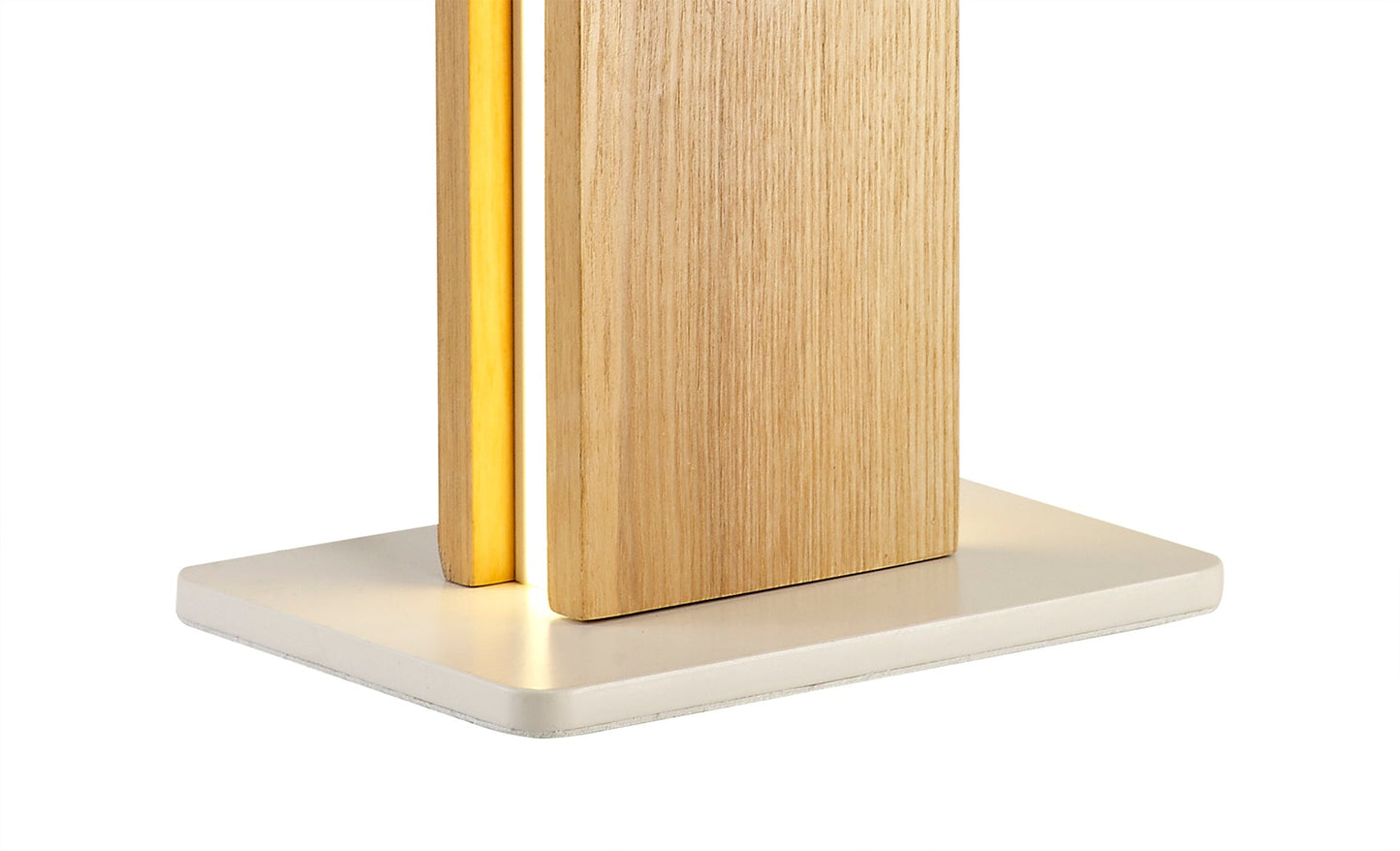 Clutton Table Lamp, 2 x 6W LED, 3000K, 450lm, Oak and Matt White, 3yrs Warranty