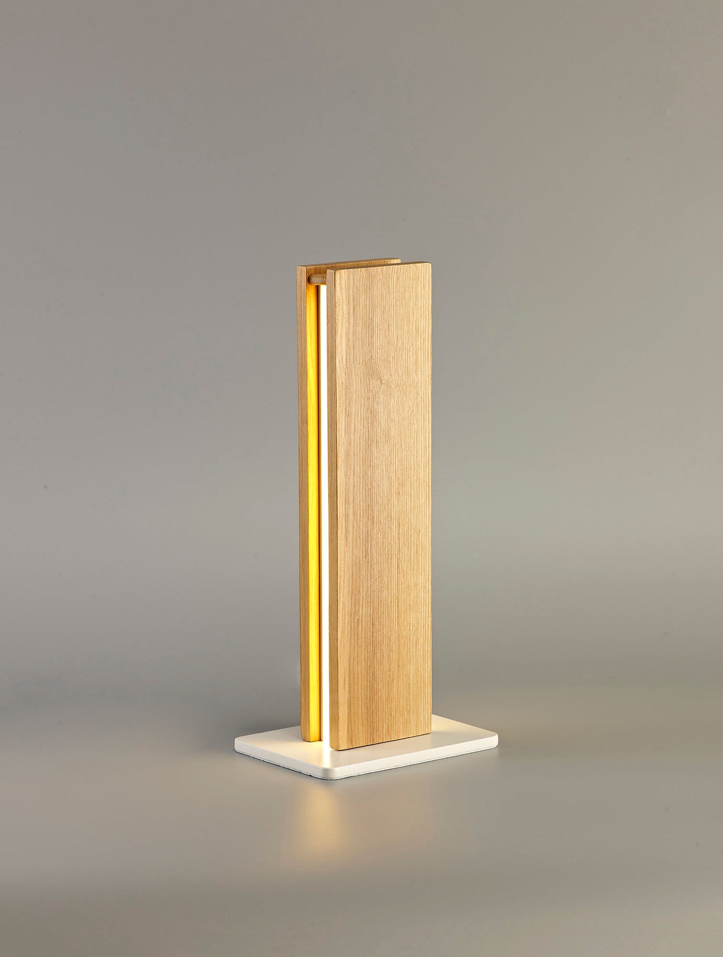 Clutton Table Lamp, 2 x 6W LED, 3000K, 450lm, Oak and Matt White, 3yrs Warranty