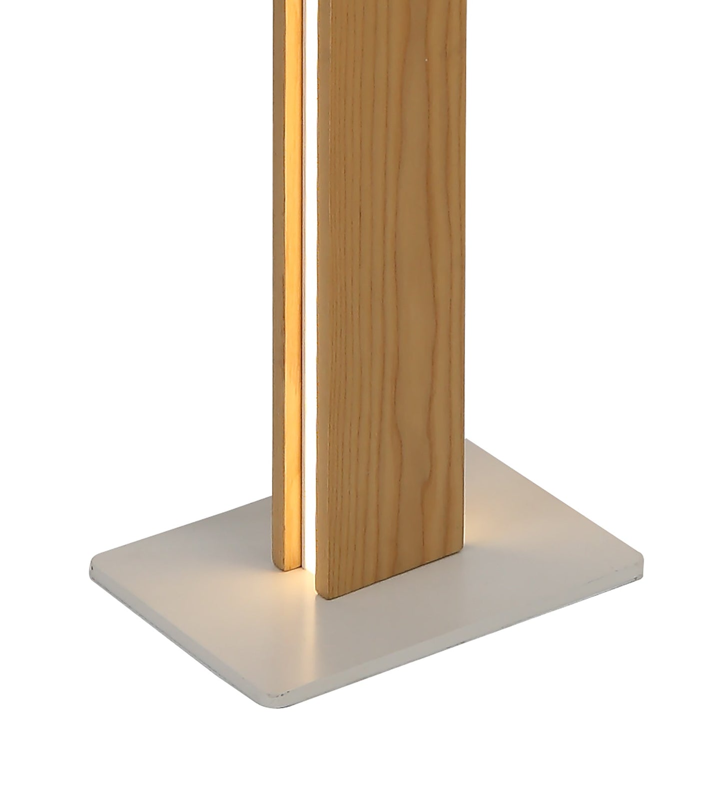 Clutton Floor Lamp, 2 x 18W LED, 3000K, 1560lm, Oak and Matt White, 3yrs Warranty