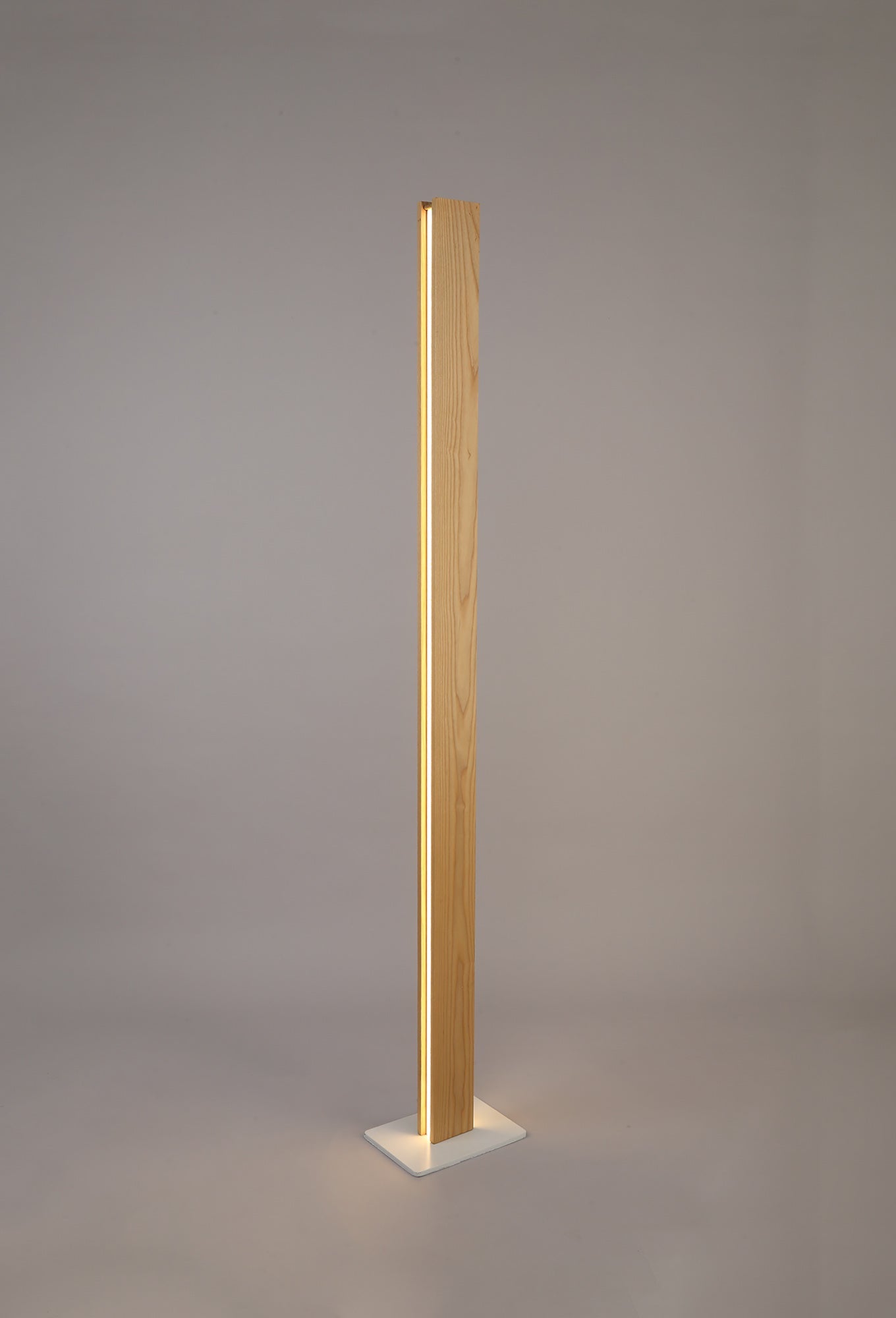 Clutton Floor Lamp, 2 x 18W LED, 3000K, 1560lm, Oak and Matt White, 3yrs Warranty