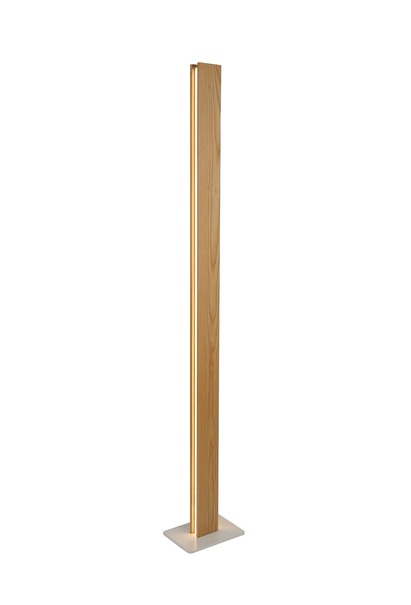 Clutton Floor Lamp, 2 x 18W LED, 3000K, 1560lm, Oak and Matt White, 3yrs Warranty