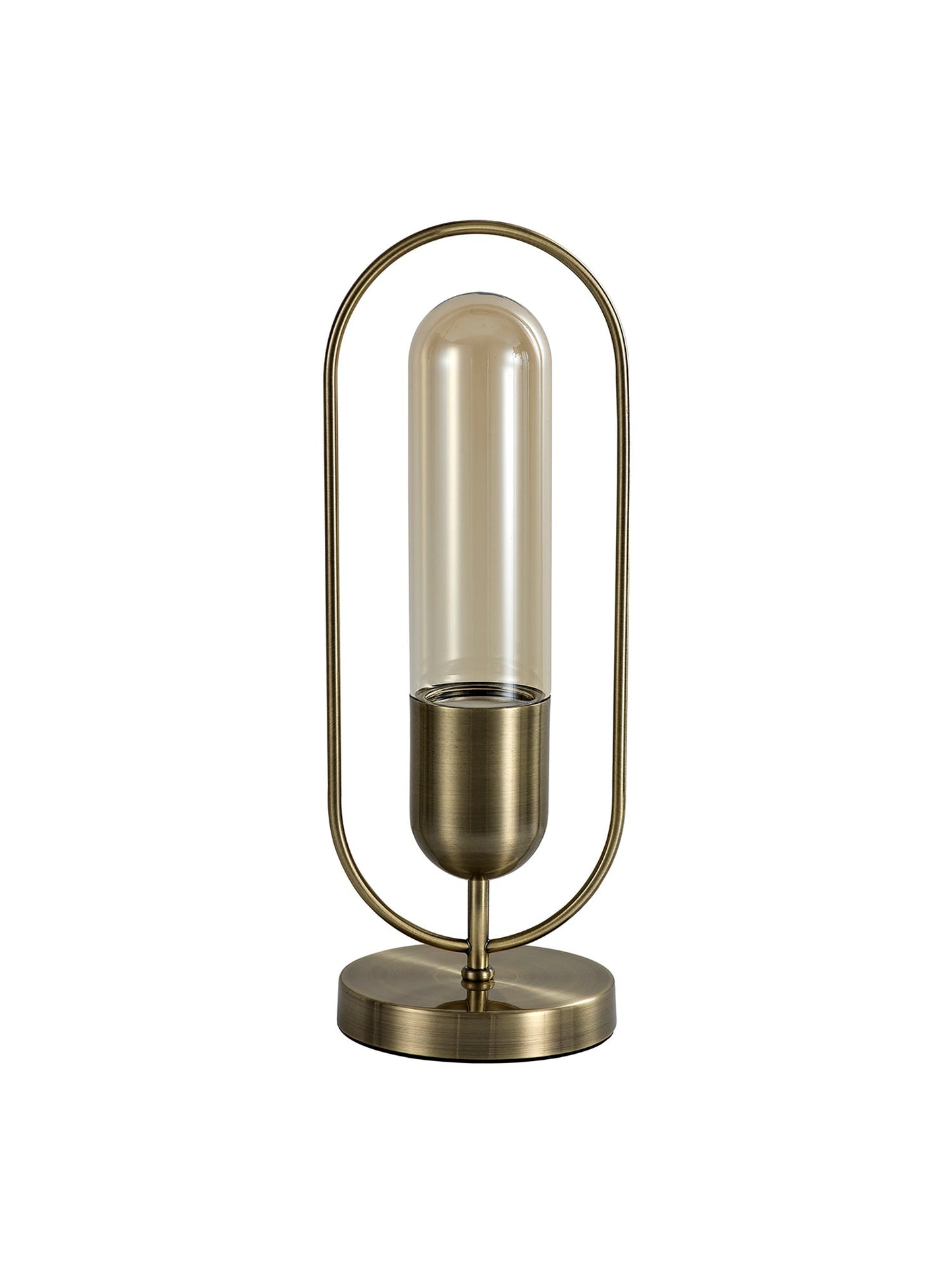 Cranford Table Lamp, 1 x 7W LED, 4000K, 790lm, Antique Brass and Amber, 3yrs Warranty 2