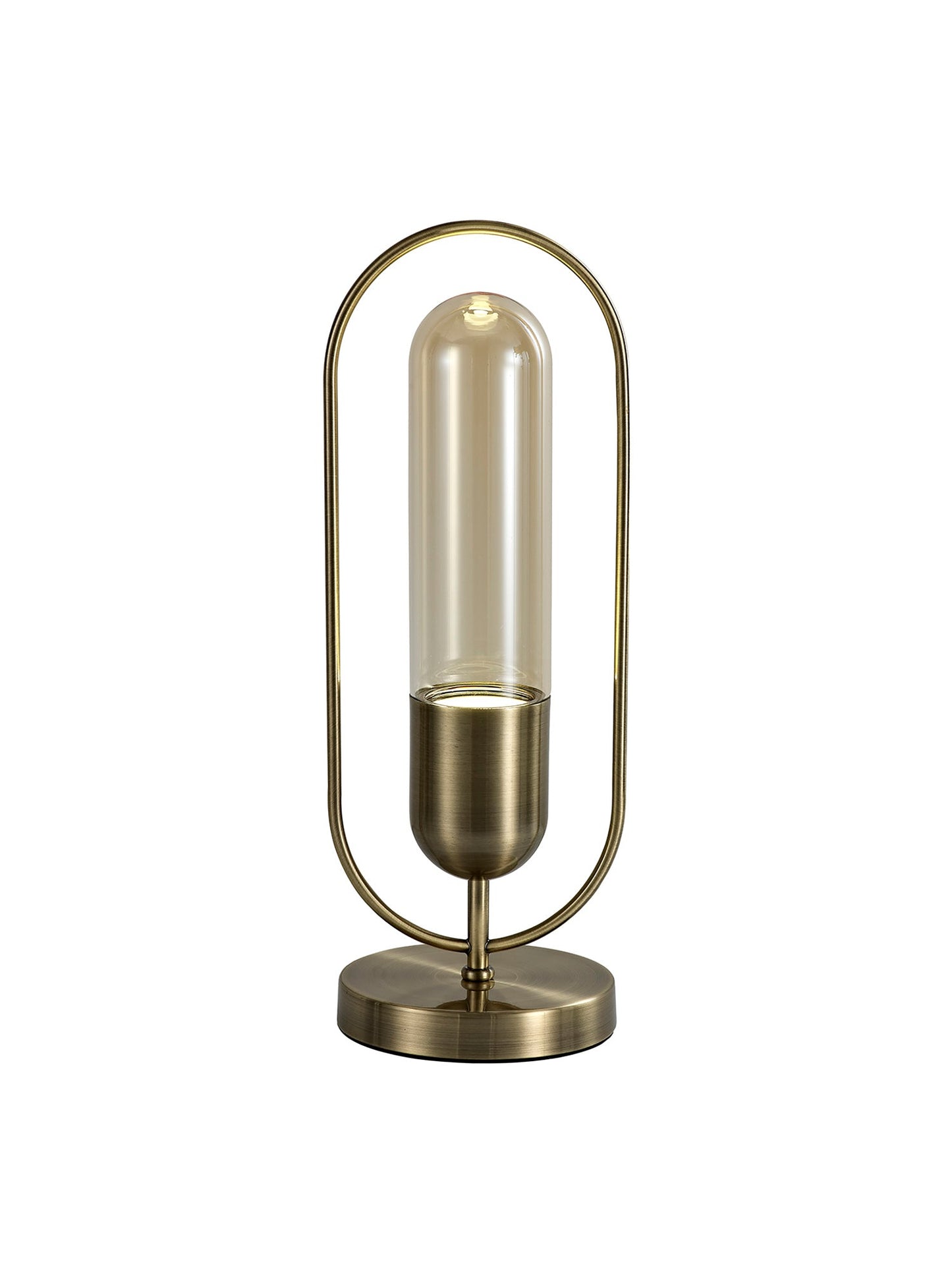Cranford Table Lamp, 1 x 7W LED, 4000K, 790lm, Antique Brass and Amber, 3yrs Warranty 2