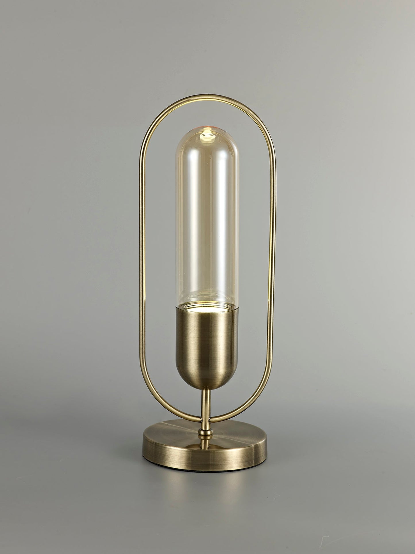 Cranford Table Lamp, 1 x 7W LED, 4000K, 790lm, Antique Brass and Amber, 3yrs Warranty 2
