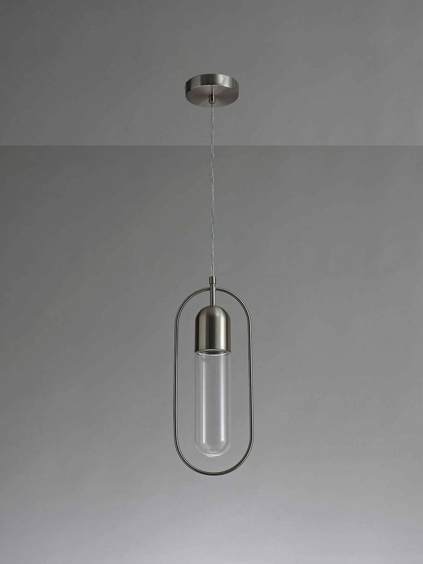 Cranford Pendant, 1 x 7W LED, 4000K, 790lm, Satin Nickel and Clear, 3yrs Warranty 2