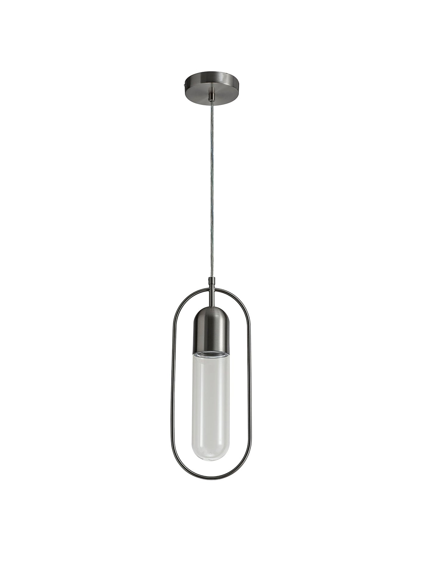 Cranford Pendant, 1 x 7W LED, 4000K, 790lm, Satin Nickel and Clear, 3yrs Warranty 2