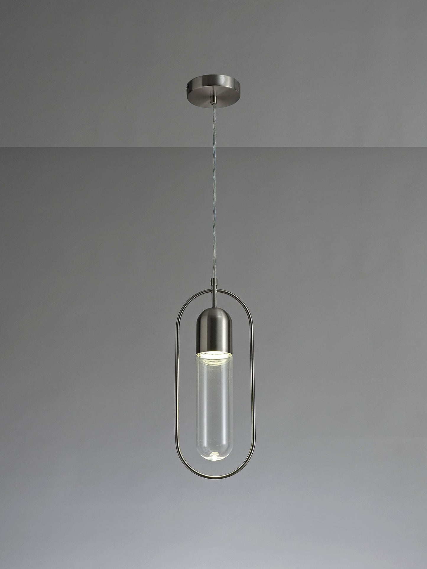 Cranford Pendant, 1 x 7W LED, 4000K, 790lm, Satin Nickel and Clear, 3yrs Warranty 2