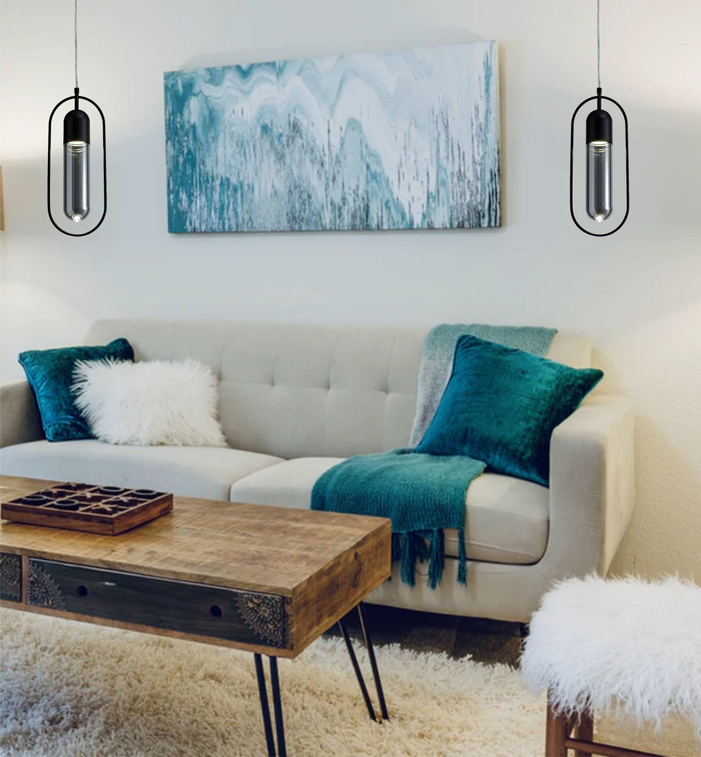 Cranford Table Lamp, 1 x 7W LED, 4000K, 790lm, Satin Nickel and Clear, 3yrs Warranty 2