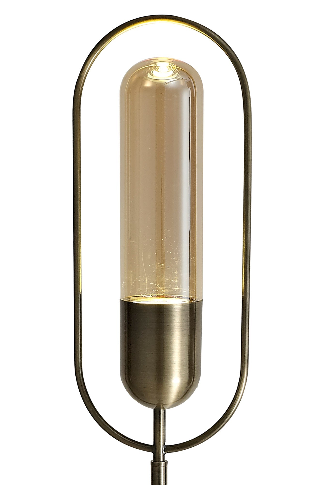 Cranford Floor Lamp, 1 x 7W LED, 4000K, 790lm, Antique Brass and Amber, 3yrs Warranty 2