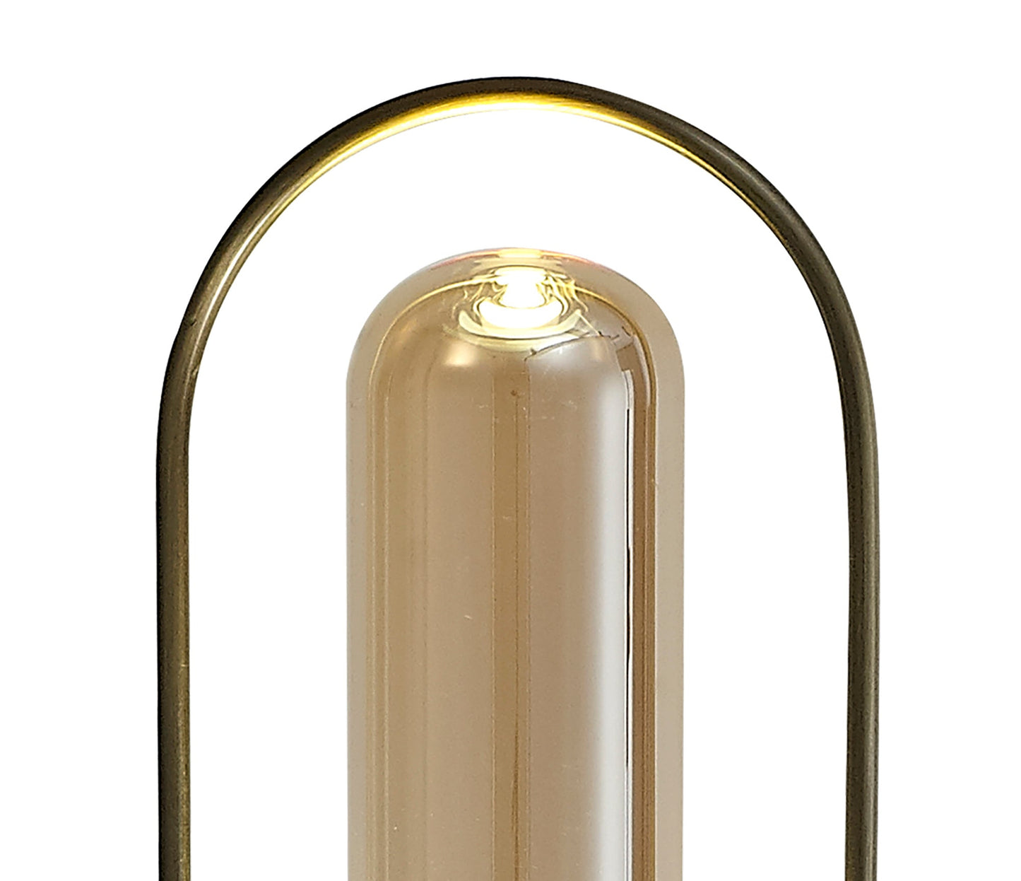 Cranford Floor Lamp, 1 x 7W LED, 4000K, 790lm, Antique Brass and Amber, 3yrs Warranty 2