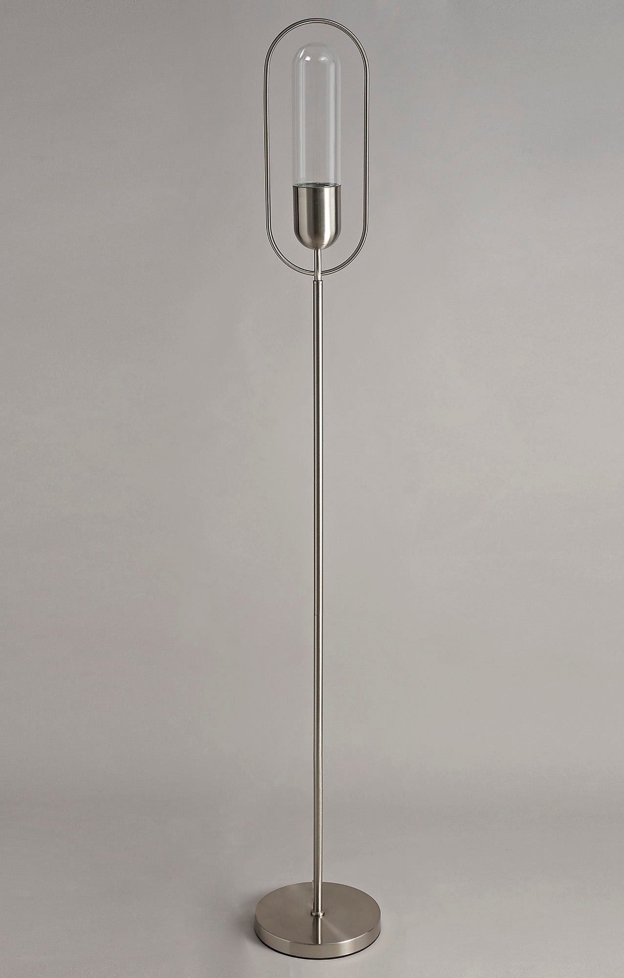 Cranford Floor Lamp, 1 x 7W LED, 4000K, 790lm, Satin Nickel and Clear, 3yrs Warranty 2