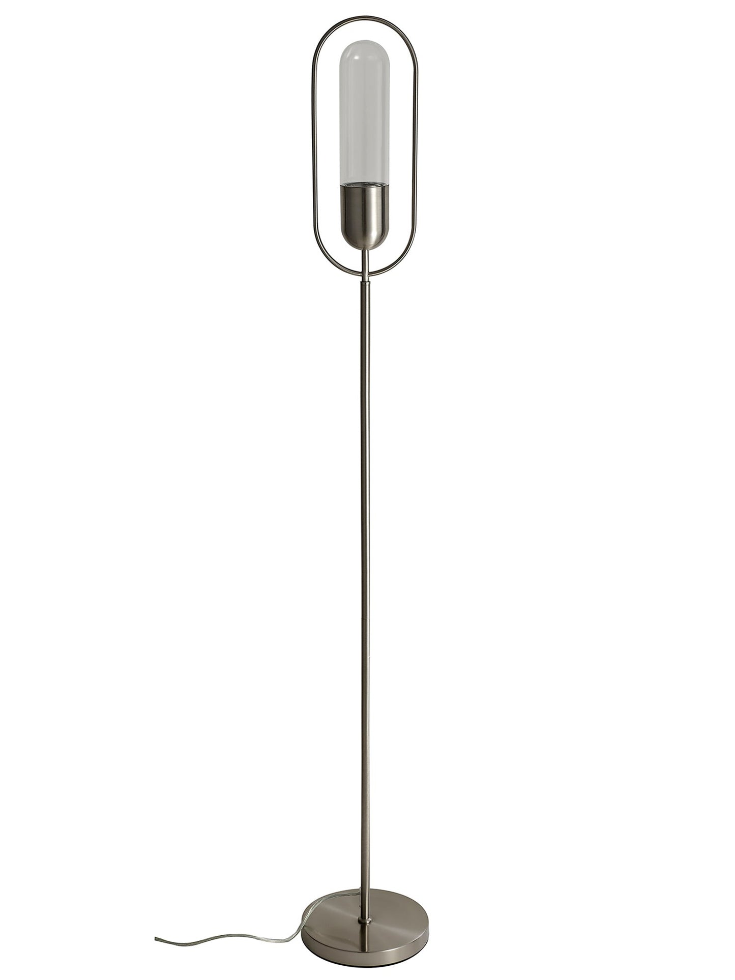 Cranford Floor Lamp, 1 x 7W LED, 4000K, 790lm, Satin Nickel and Clear, 3yrs Warranty 2