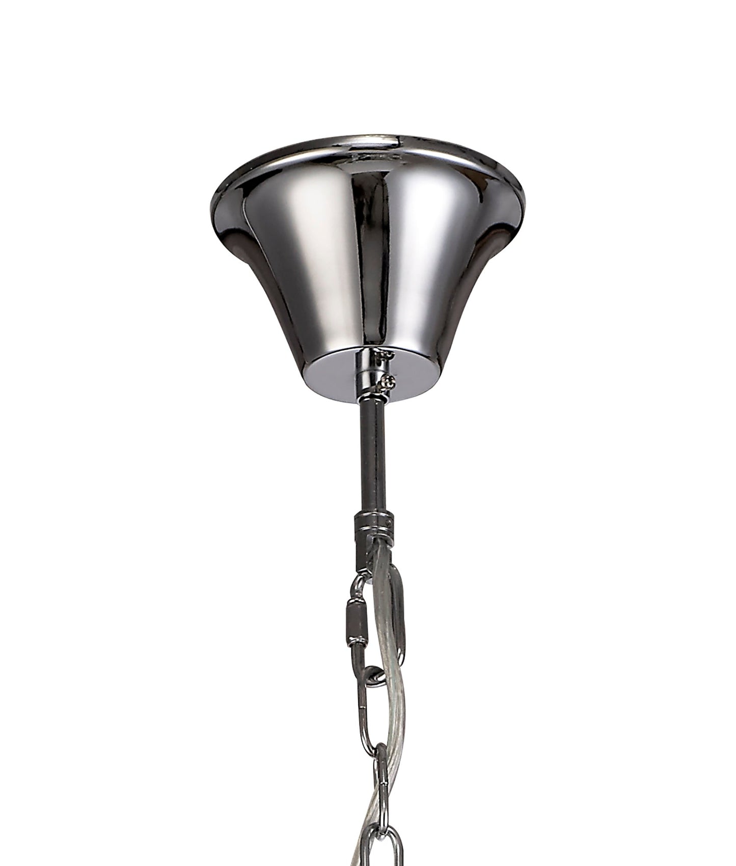 Damson Chandelier Pendant, 4 Light E14, Polished Chrome and Clear Glass and Crystal