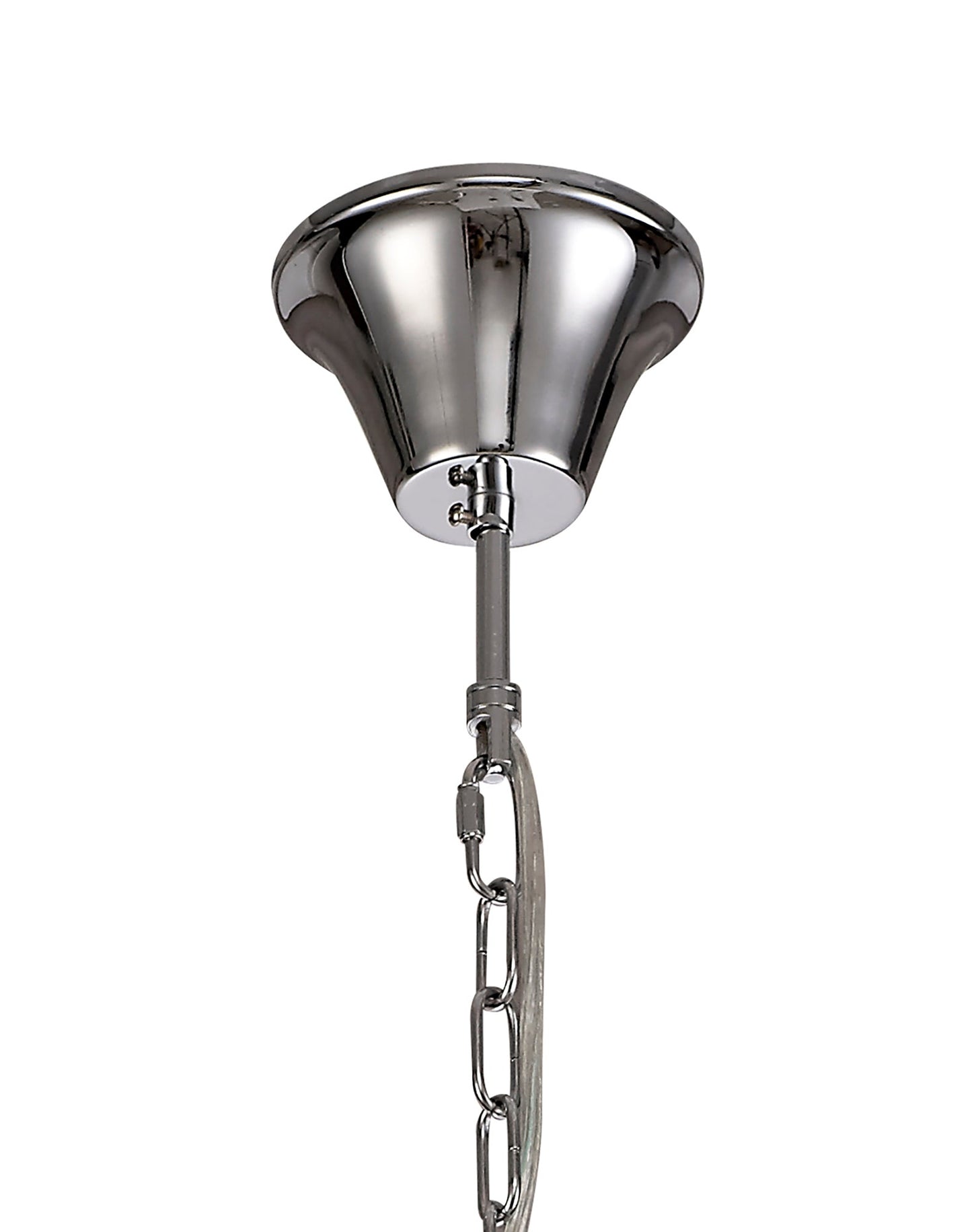 Damson Chandelier Pendant, 6 Light E14, Polished Chrome and Clear Glass and Crystal, ITEM REQUIRES CONSTRUCTION and CONNECTION