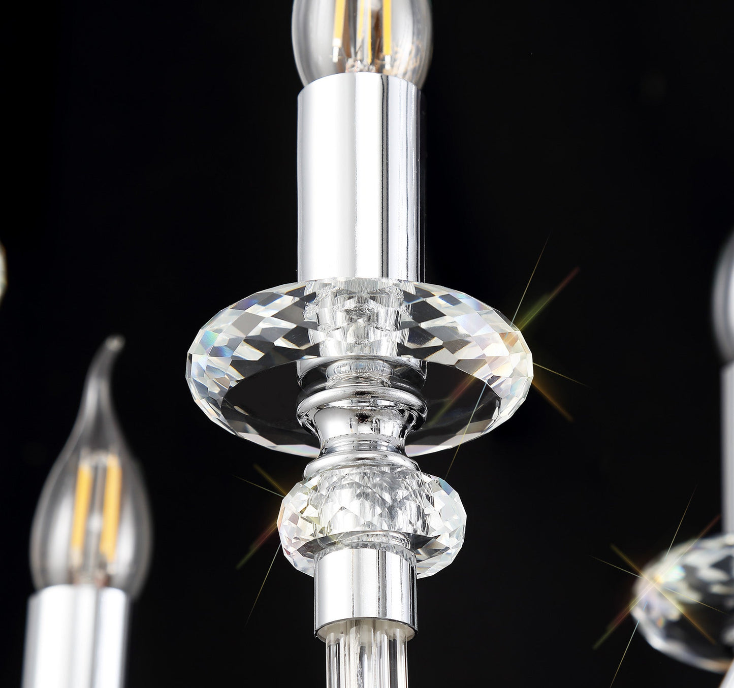Damson Chandelier Pendant, 8 Light E14, Polished Chrome and Clear Glass and Crystal, ITEM REQUIRES CONSTRUCTION and CONNECTION