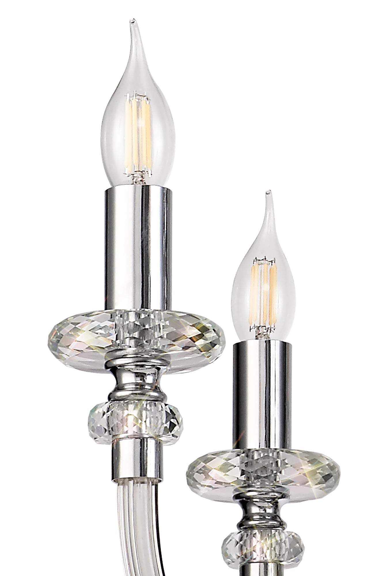 Damson Chandelier Pendant, 8 Light E14, Polished Chrome and Clear Glass and Crystal, ITEM REQUIRES CONSTRUCTION and CONNECTION