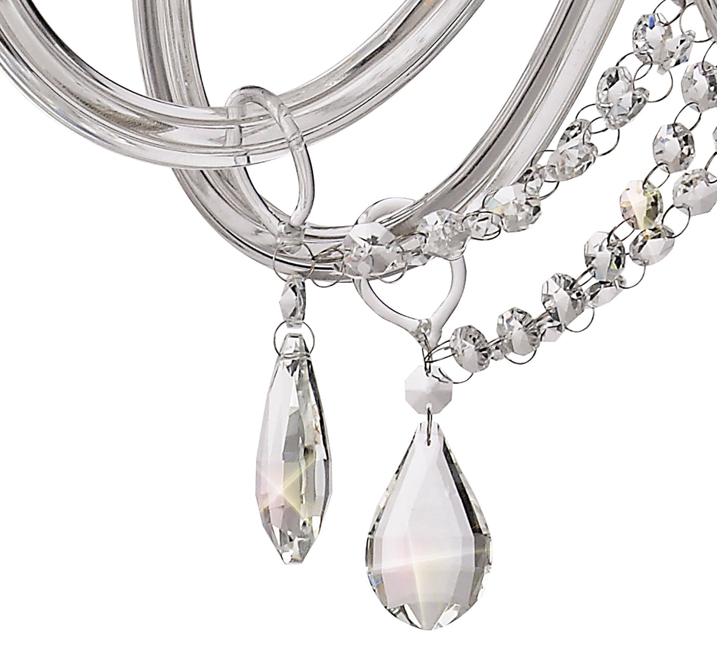 Damson Chandelier Pendant, 8 Light E14, Polished Chrome and Clear Glass and Crystal, ITEM REQUIRES CONSTRUCTION and CONNECTION