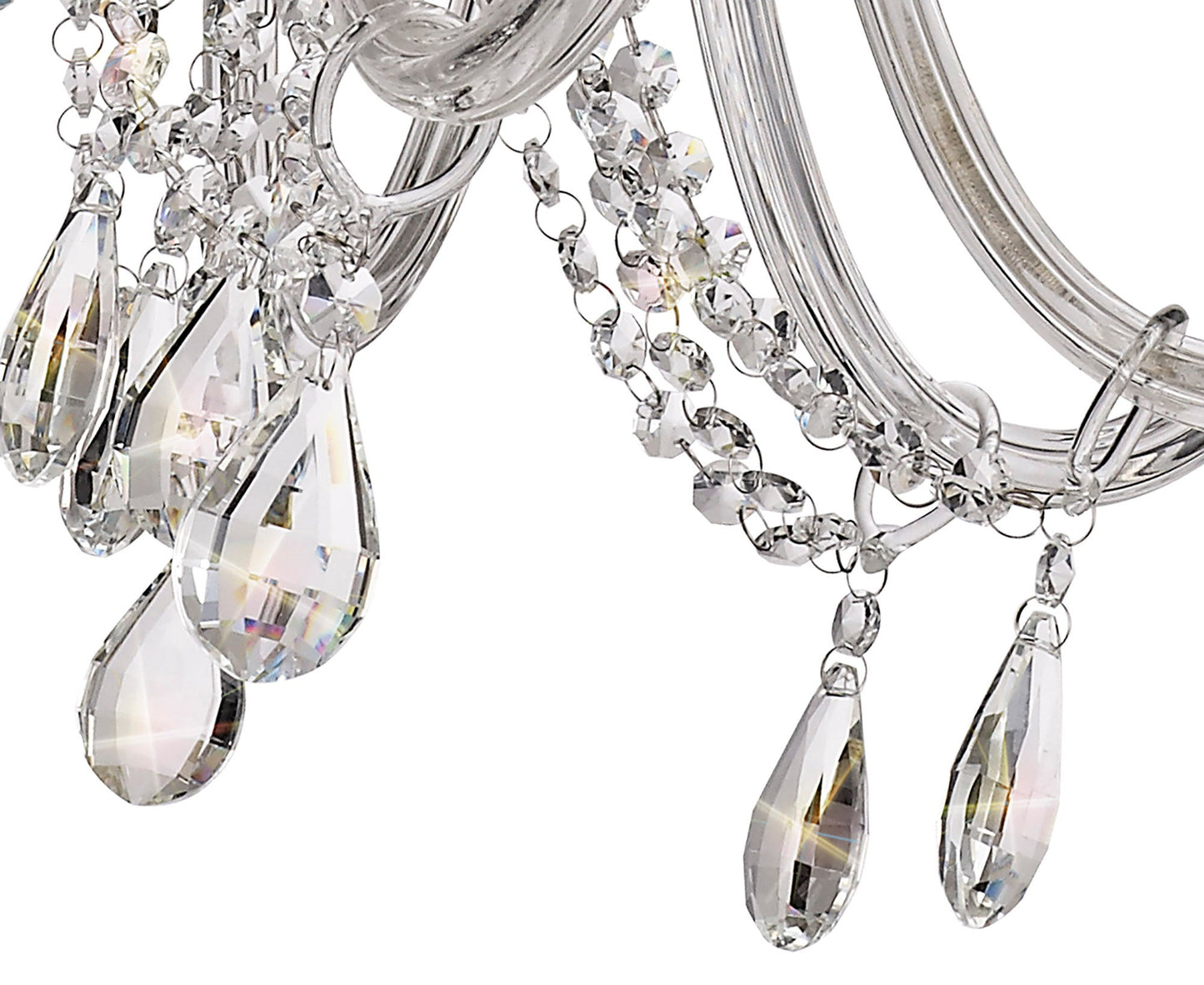 Damson Chandelier Pendant, 8 Light E14, Polished Chrome and Clear Glass and Crystal, ITEM REQUIRES CONSTRUCTION and CONNECTION