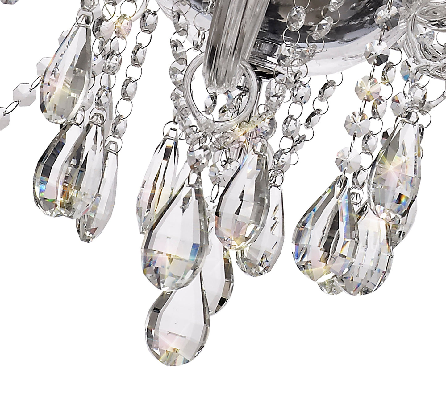 Damson Chandelier Pendant, 12 Light E14, Polished Chrome and Clear Glass and Crystal, ITEM REQUIRES CONSTRUCTION and CONNECTION