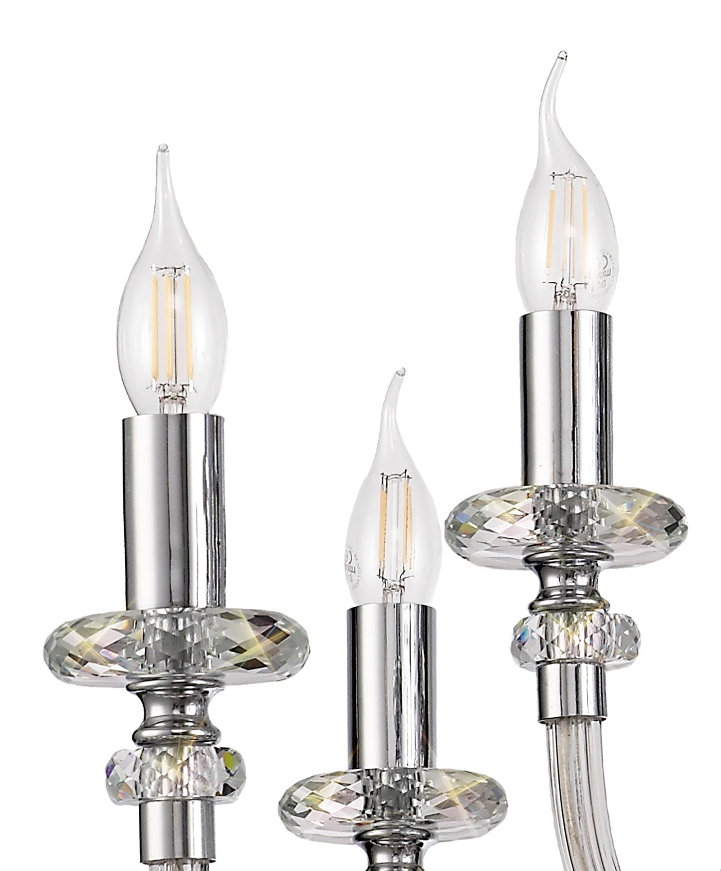Damson Chandelier Pendant, 12 Light E14, Polished Chrome and Clear Glass and Crystal, ITEM REQUIRES CONSTRUCTION and CONNECTION