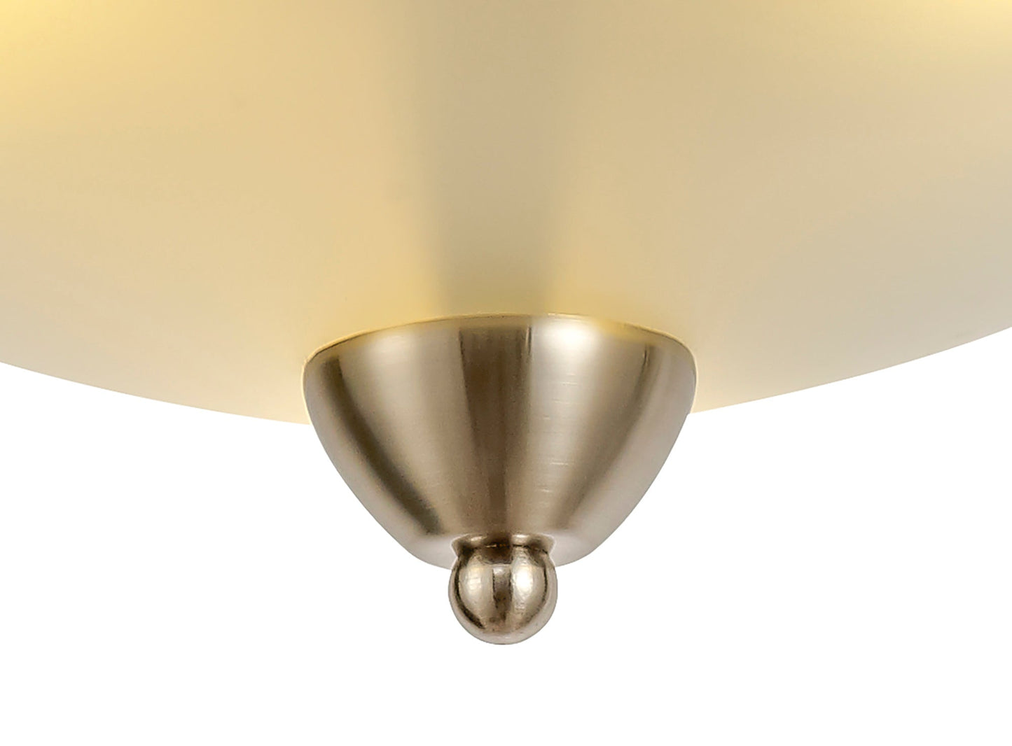 Davey Semi-Flush Ceiling, 3 Light E27, Satin Nickel and Frosted Glass