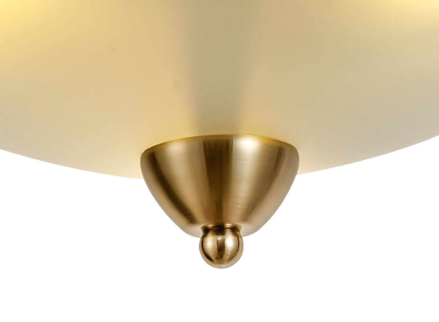 Davey Semi-Flush Ceiling, 3 Light E27, Antique Brass and Frosted Glass
