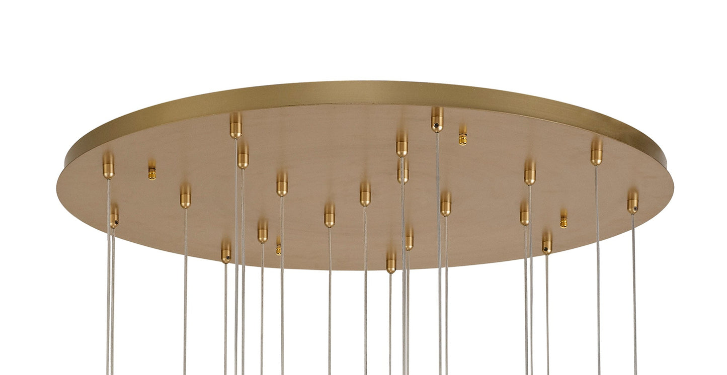 Delamere Pendant Round 5m, 21 x 4.5W LED, 3000K, 3360lm, Painted Brushed Gold, 3yrs Warranty