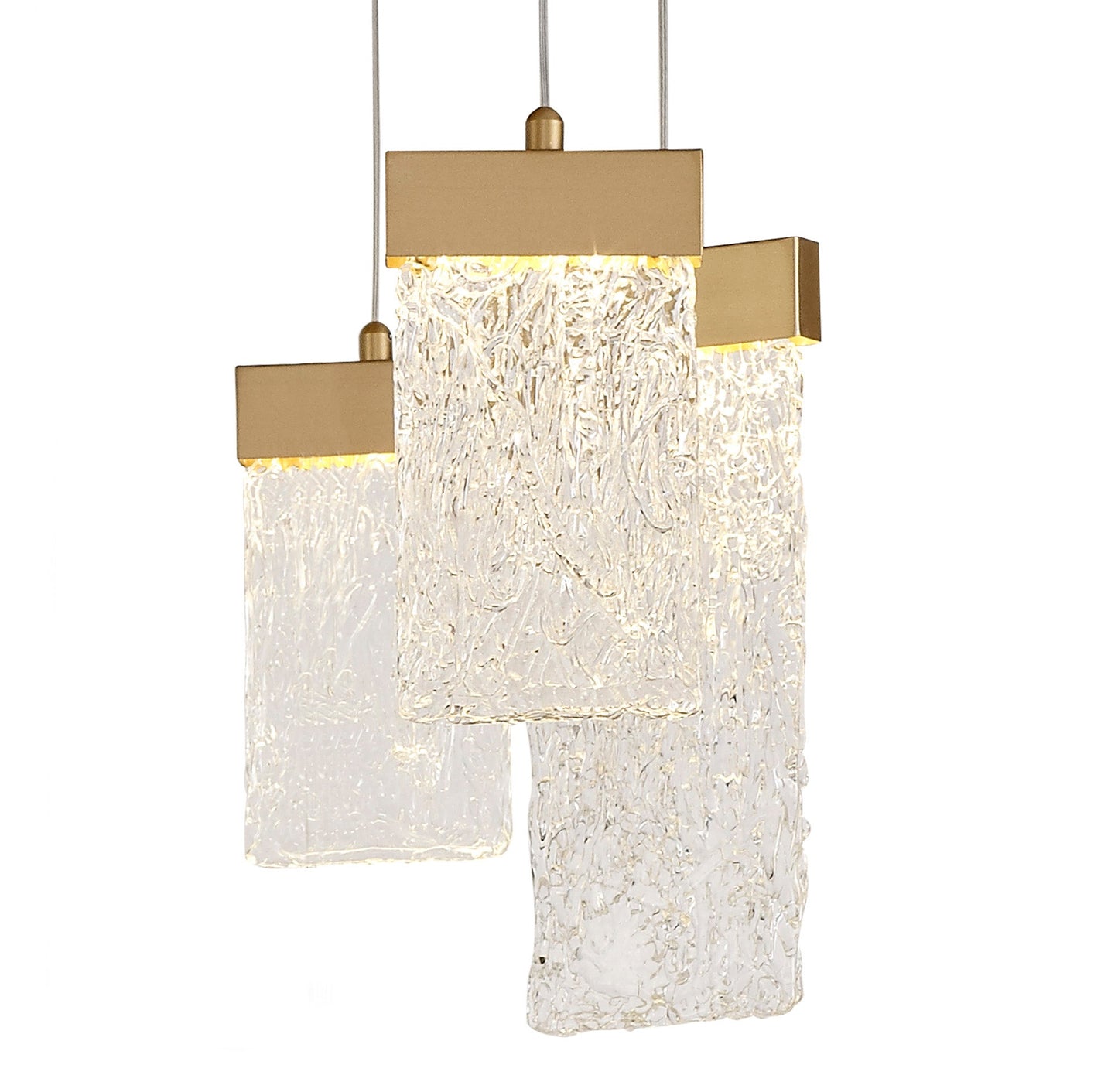 Delamere Pendant Round 5m, 21 x 4.5W LED, 3000K, 3360lm, Painted Brushed Gold, 3yrs Warranty