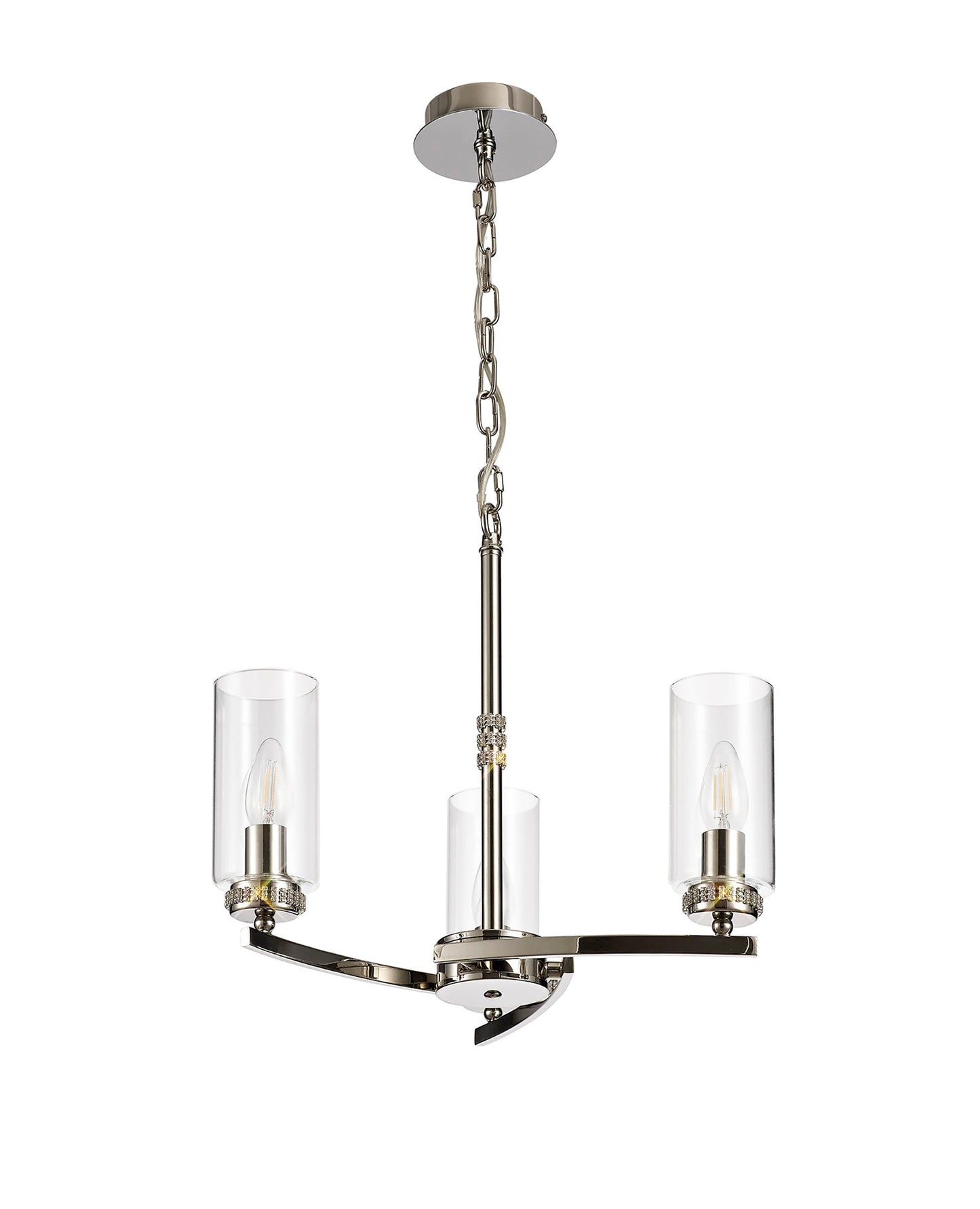 Disley Pendant and Semi Ceiling, 3 x E14, Polished Nickel