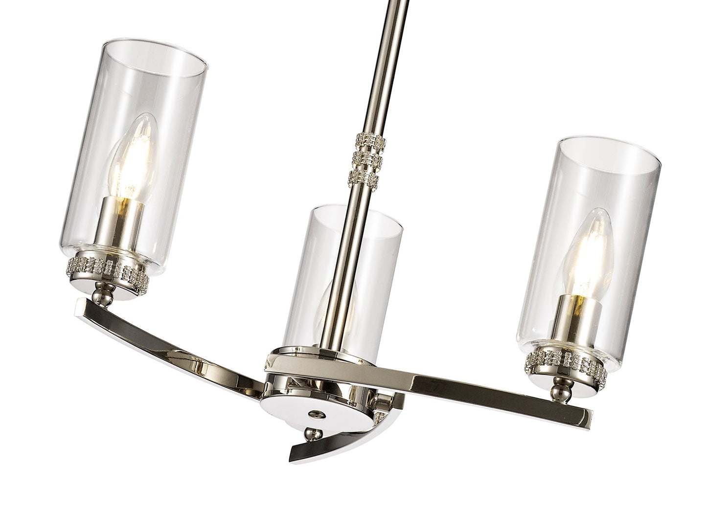 Disley Pendant and Semi Ceiling, 3 x E14, Polished Nickel