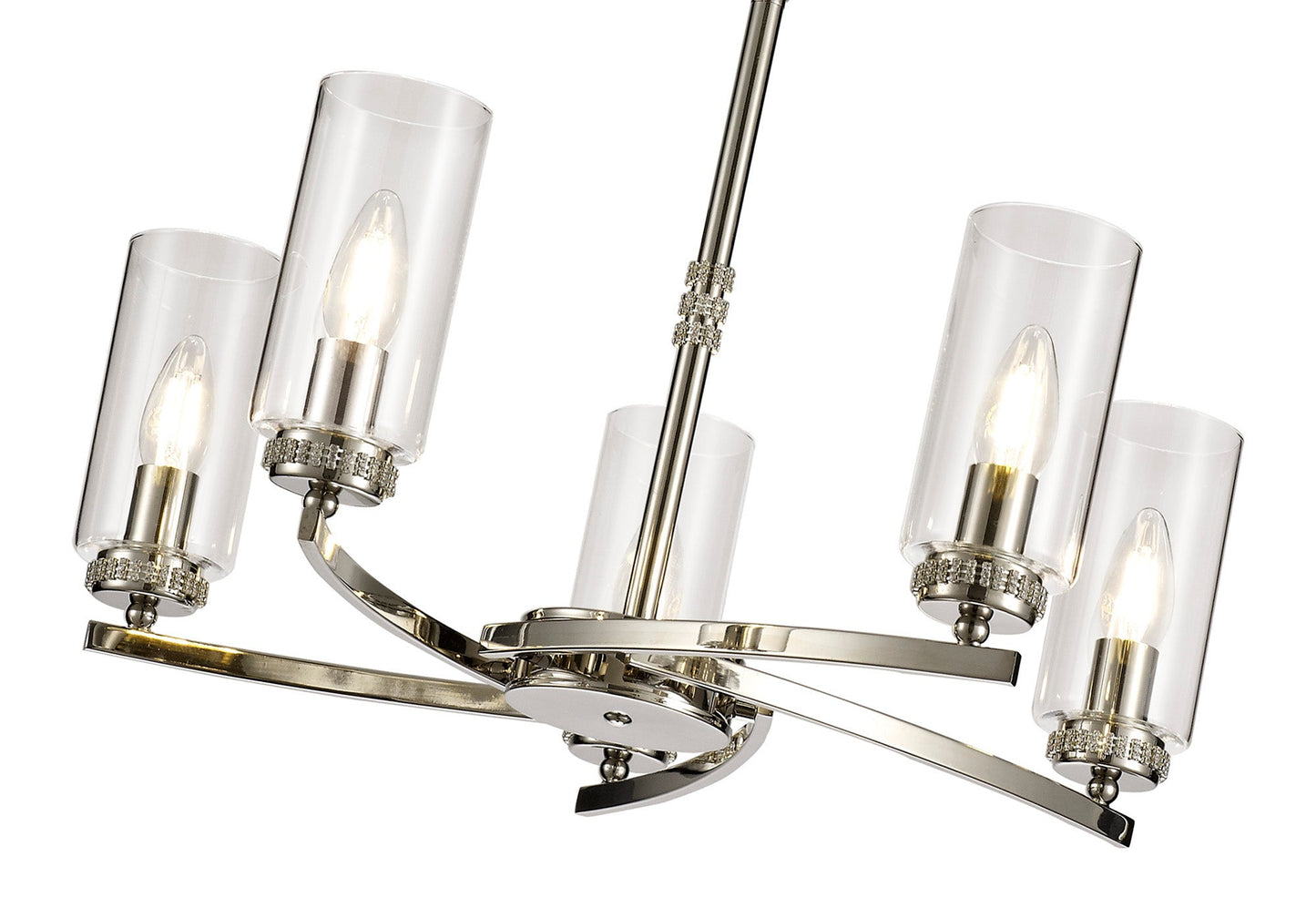 Disley Pendant and Semi Ceiling, 5 x E14, Polished Nickel