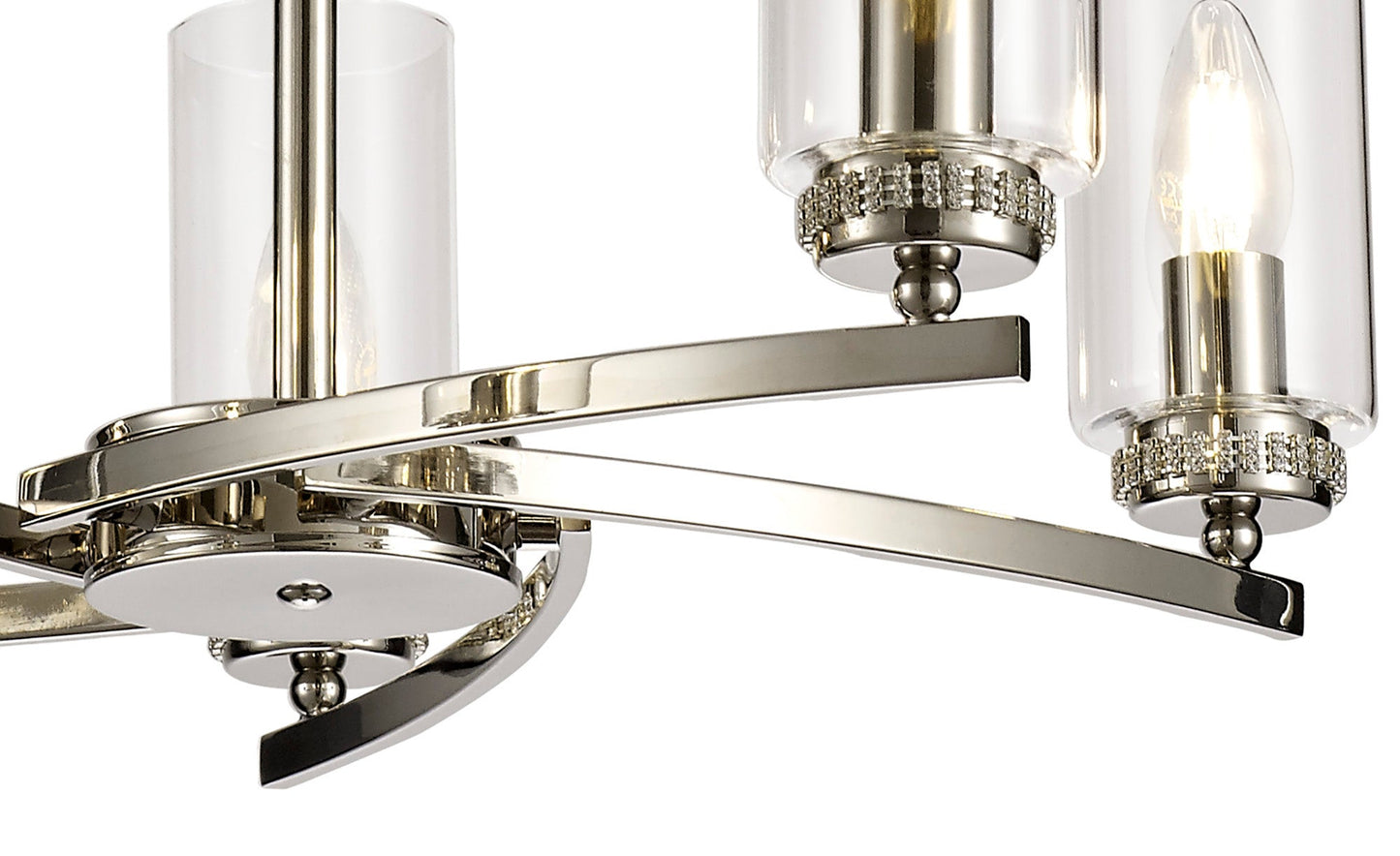 Disley Pendant and Semi Ceiling, 5 x E14, Polished Nickel