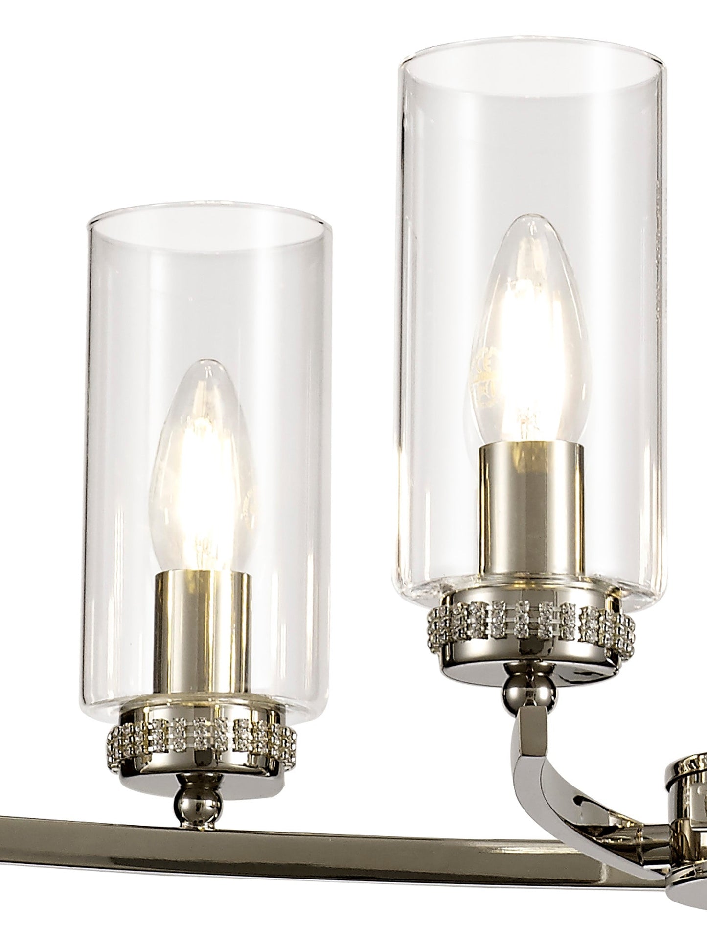 Disley Rectangular Pendant and Semi Ceiling, 6 x E14, Polished Nickel