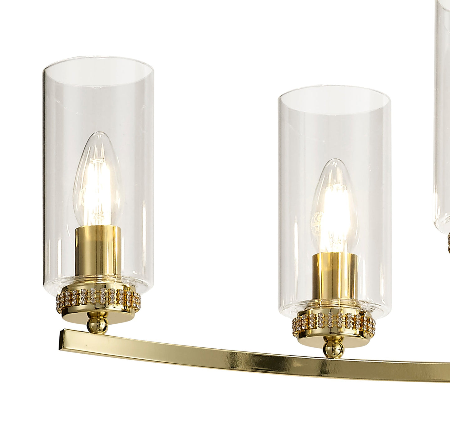 Disley Rectangular Pendant and Semi Ceiling, 6 x E14, Polished Gold