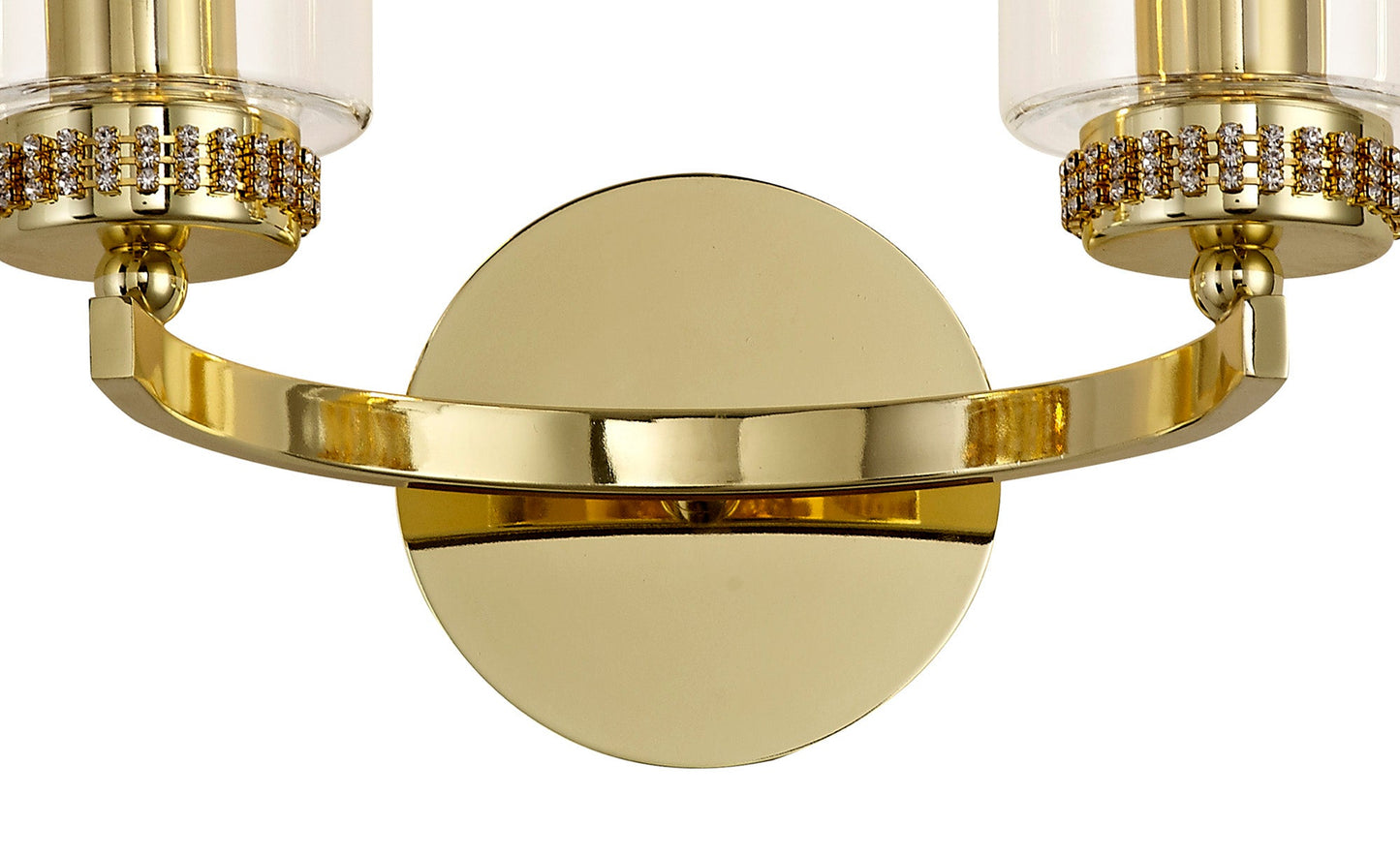 Disley Wall Lamp Switched, 2 x E14, Polished Gold