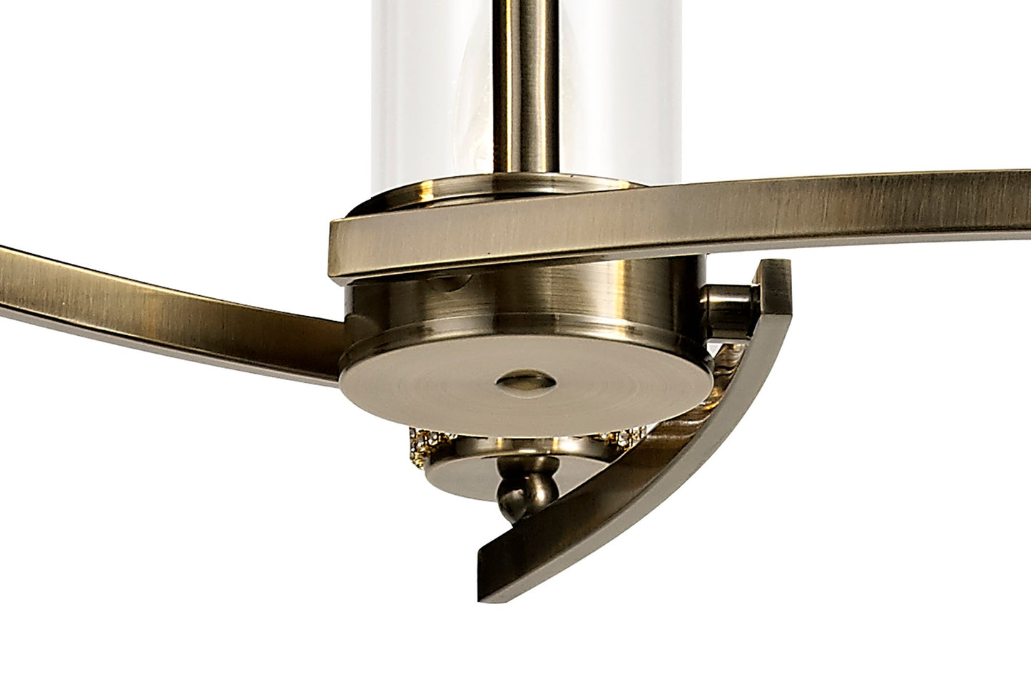 Disley Pendant and Semi Ceiling, 3 x E14, Antique Brass