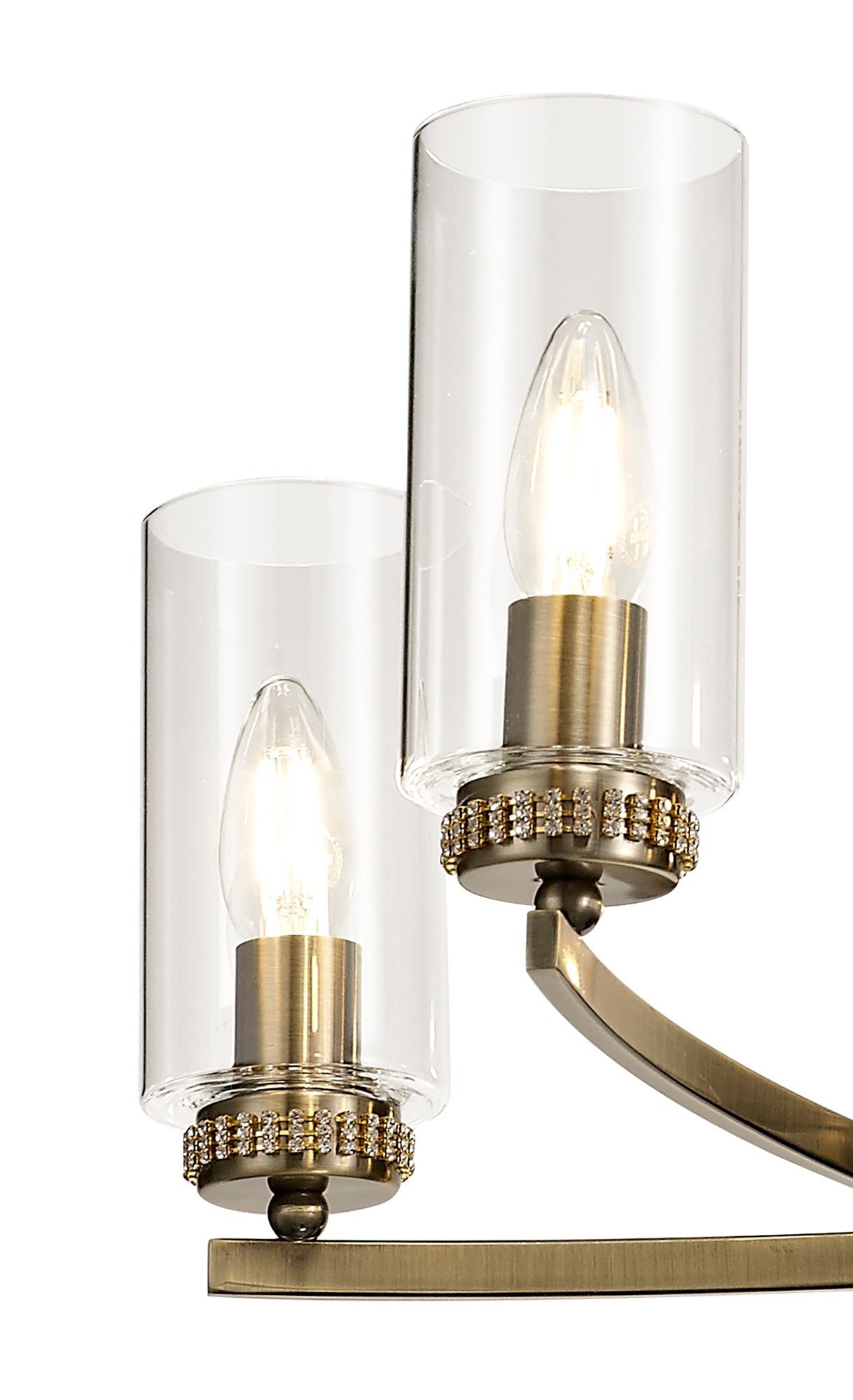 Disley Pendant and Semi Ceiling, 5 x E14, Antique Brass