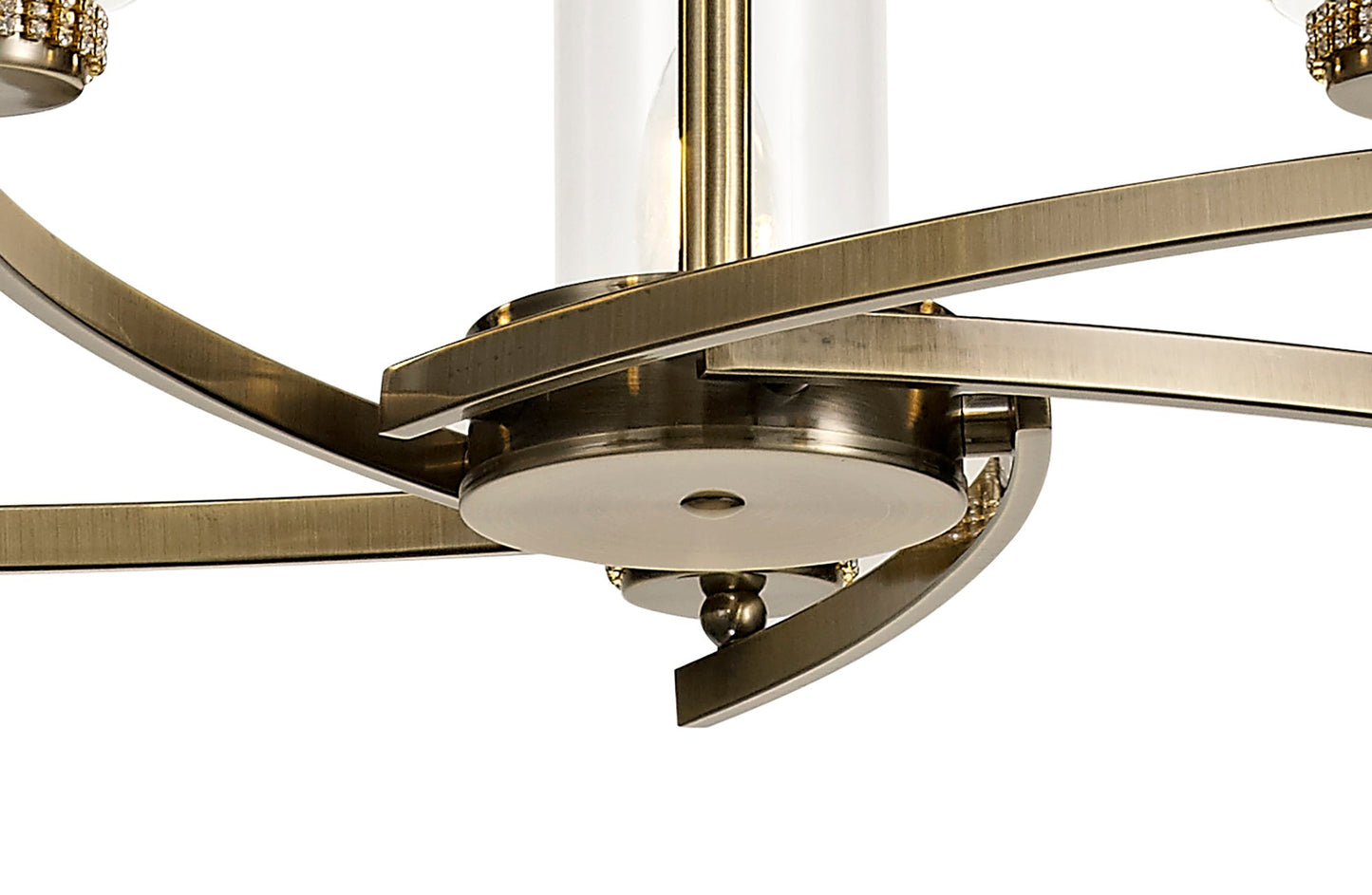 Disley Pendant and Semi Ceiling, 5 x E14, Antique Brass