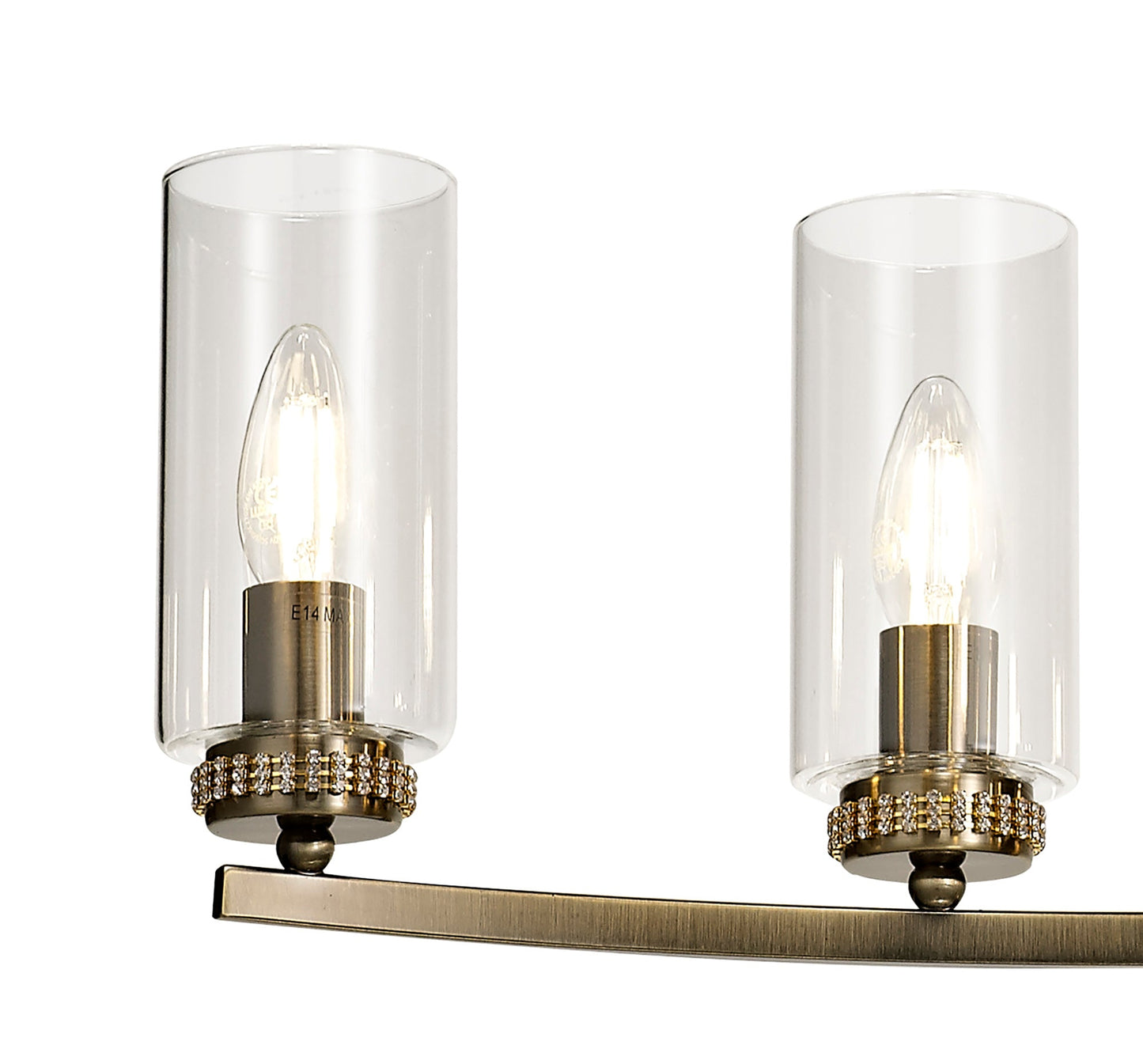 Disley Rectangular Pendant and Semi Ceiling, 6 x E14, Antique Brass