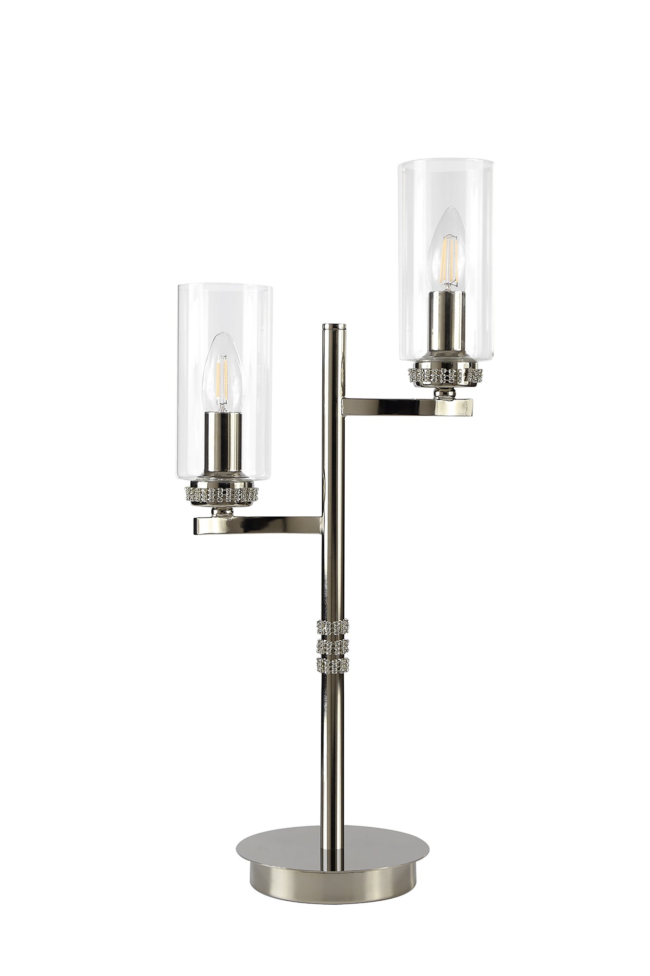 Disley Table Lamp, 2 x E14, Polished Nickel