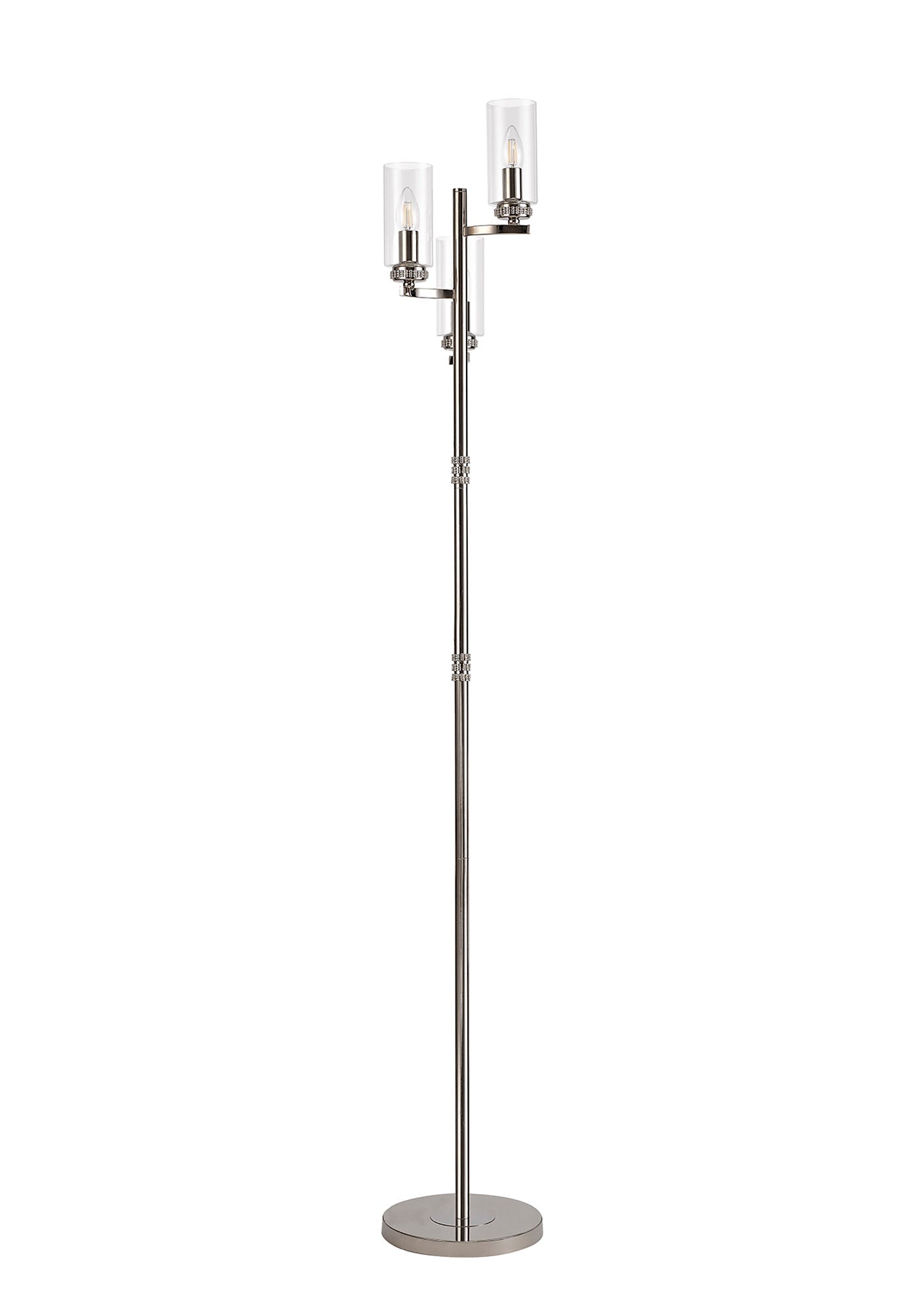 Disley Floor Lamp, 3 x E14, Polished Nickel