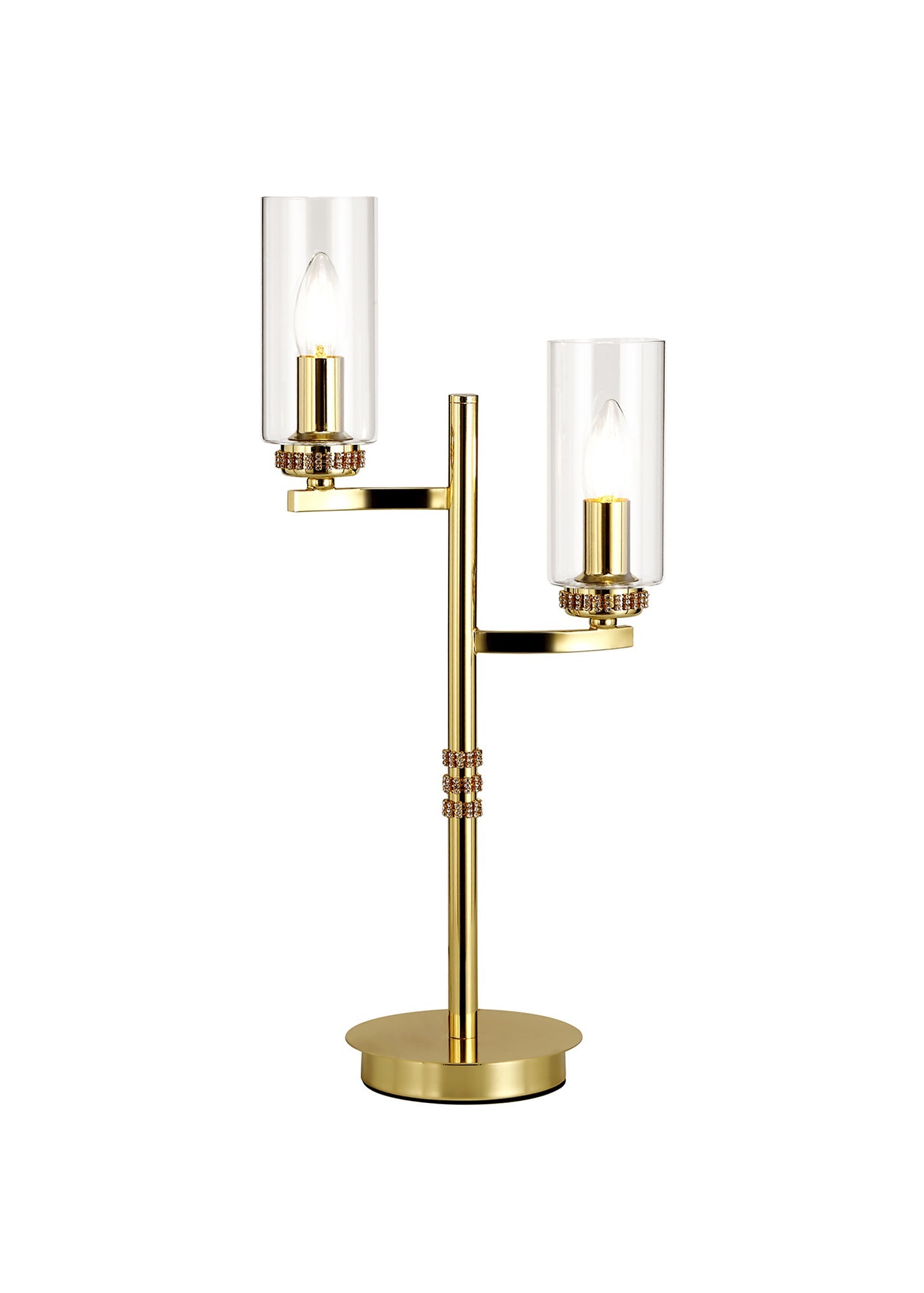 Disley Table Lamp, 2 x E14, Polished Gold