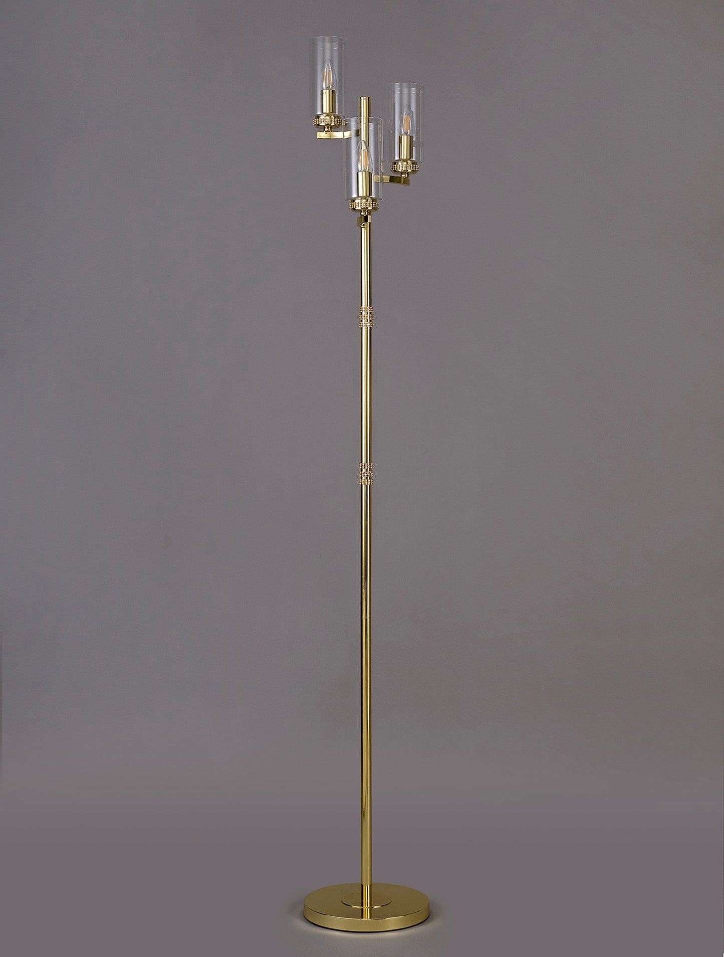 Disley Floor Lamp, 3 x E14, Polished Gold