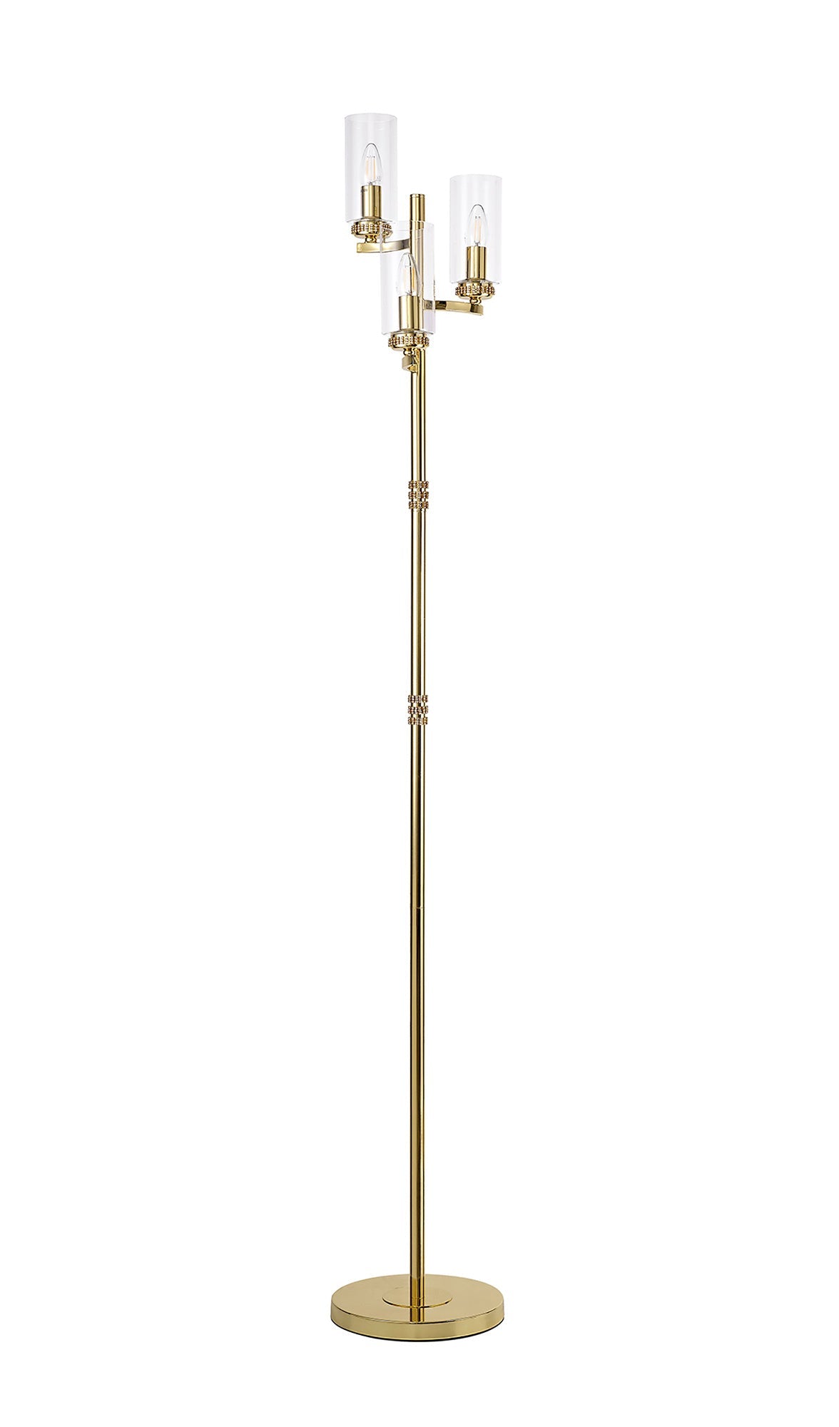 Disley Floor Lamp, 3 x E14, Polished Gold